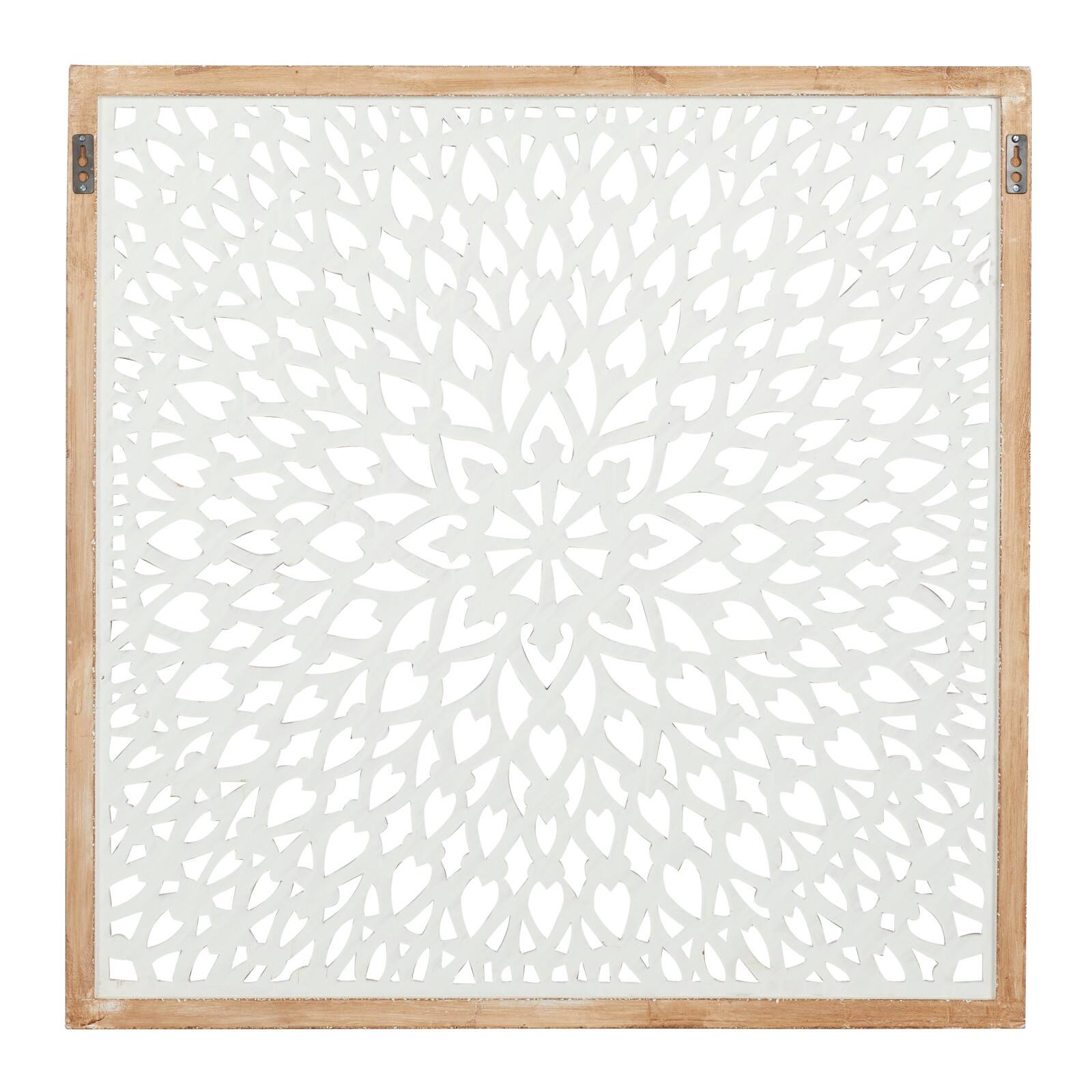 36&#x22; Tan Traditional Ornamental Wood Wall D&#xE9;cor