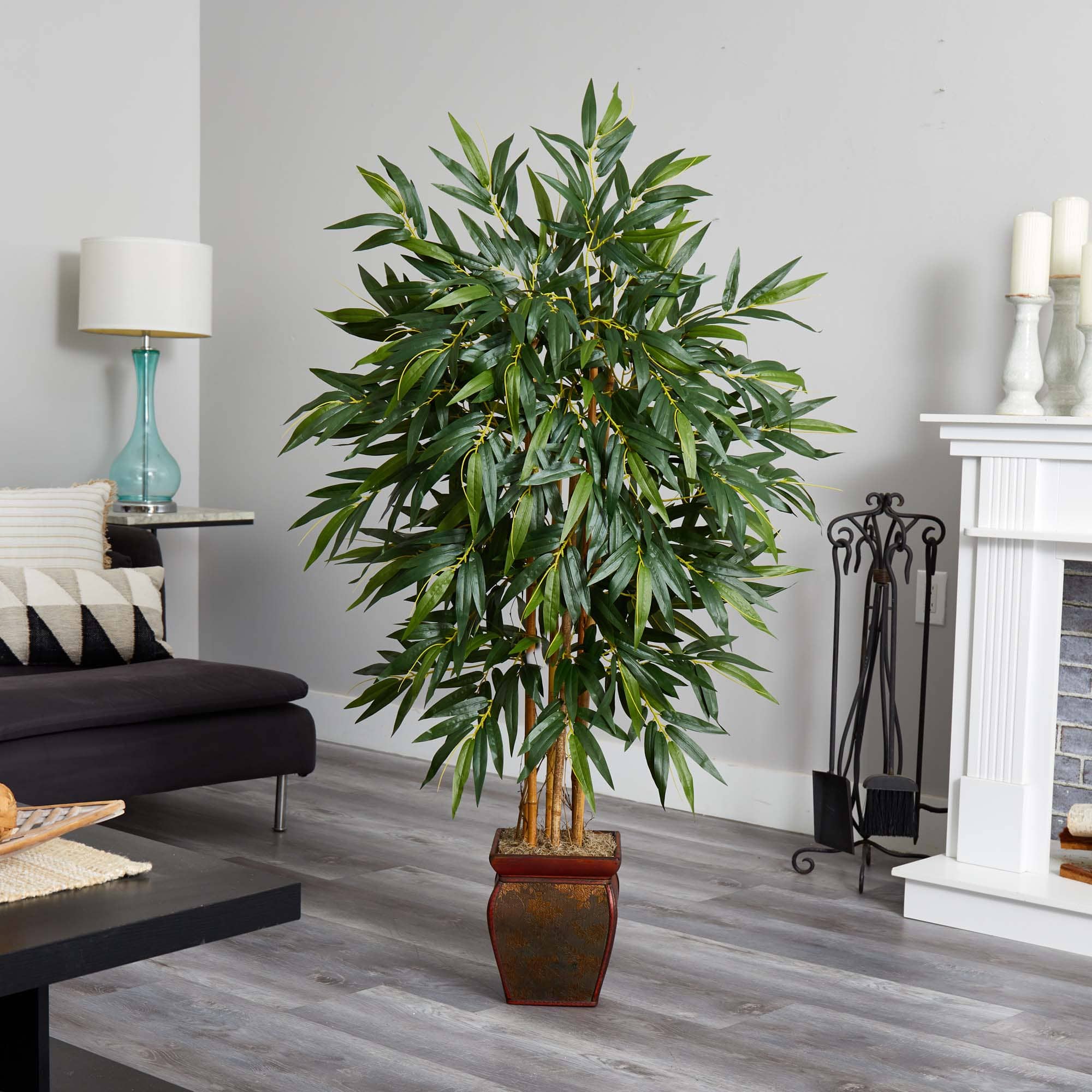 5.5ft. Bamboo Tree with Brown Planter