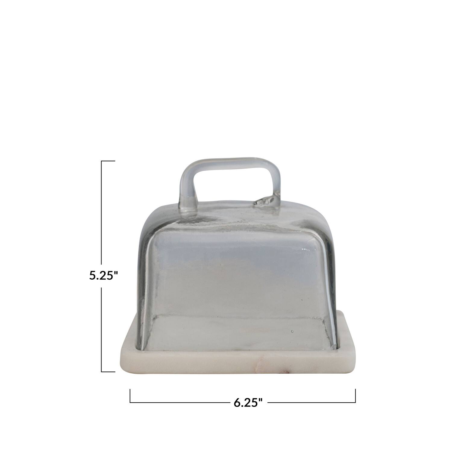 Hello Honey&#xAE; Glass Cloche with White Marble Base