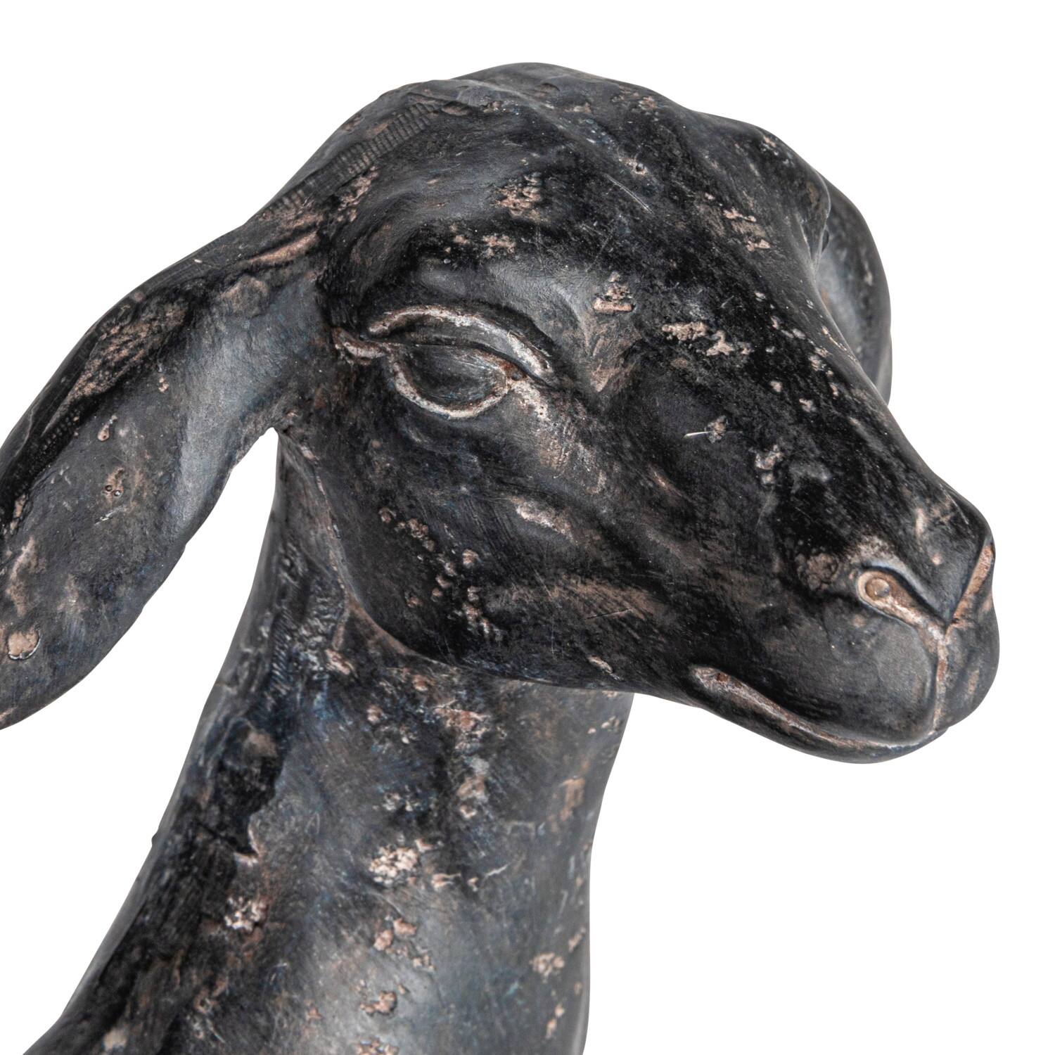 Hello Honey&#xAE; 9.25&#x22; Black Standing Goat Accent D&#xE9;cor with Cast Iron Finish
