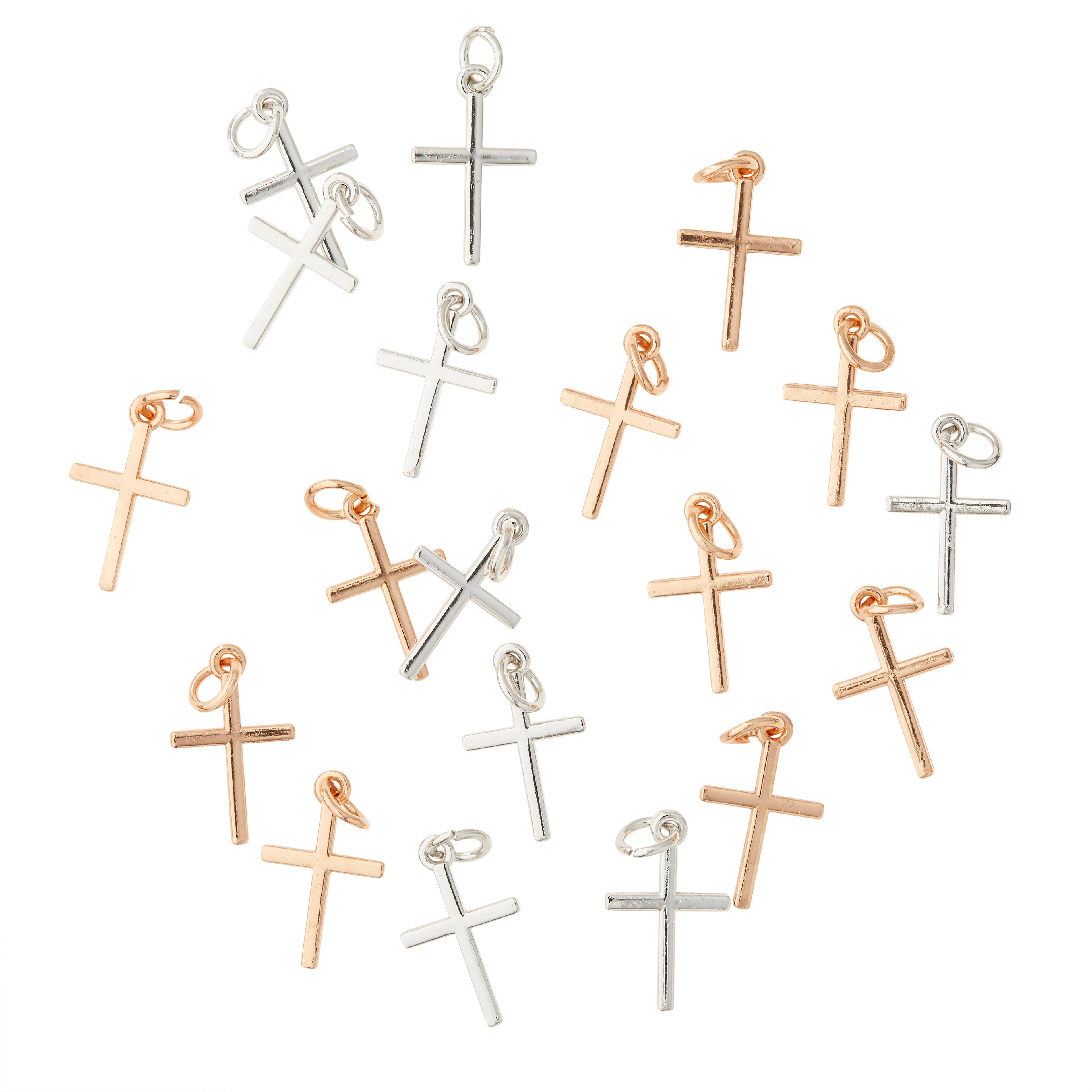 12 Packs: 20 ct. (240 total) Metal Cross Charms by Bead Landing™