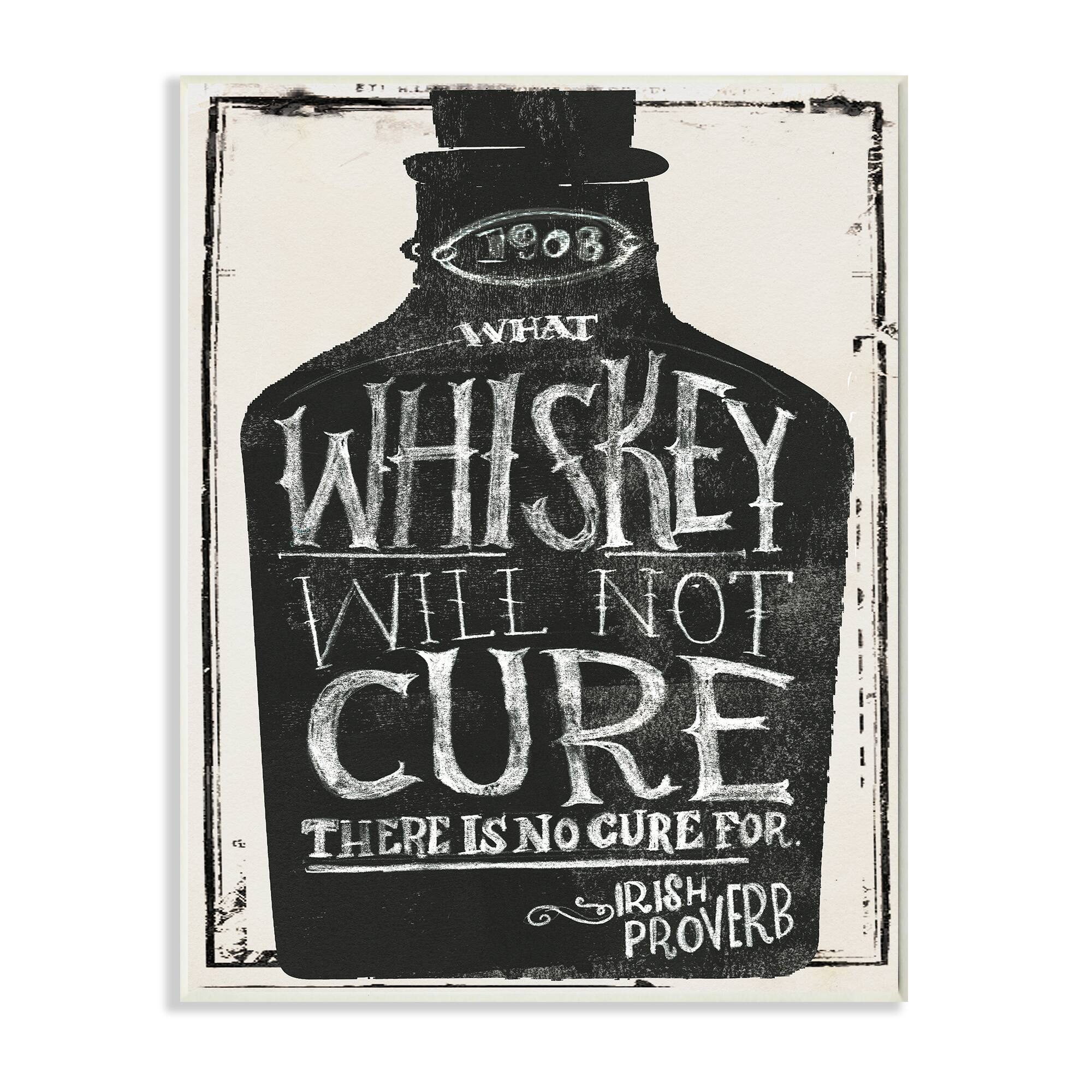 Stupell Industries Distressed Rustic What Whiskey Won't Cure Phrase Wall Plaque