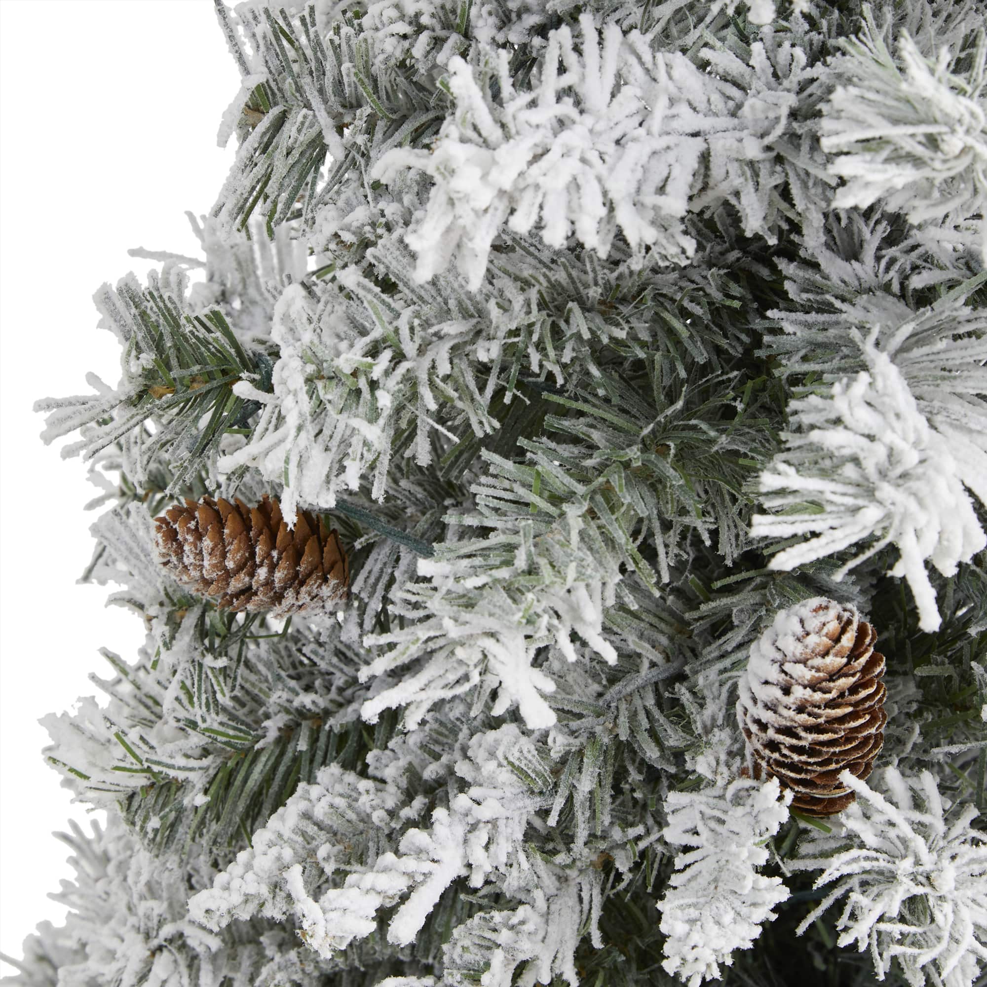 3ft. Unlit Flocked White River Mountain Pine &#x26; Pinecones Artificial Christmas Tree