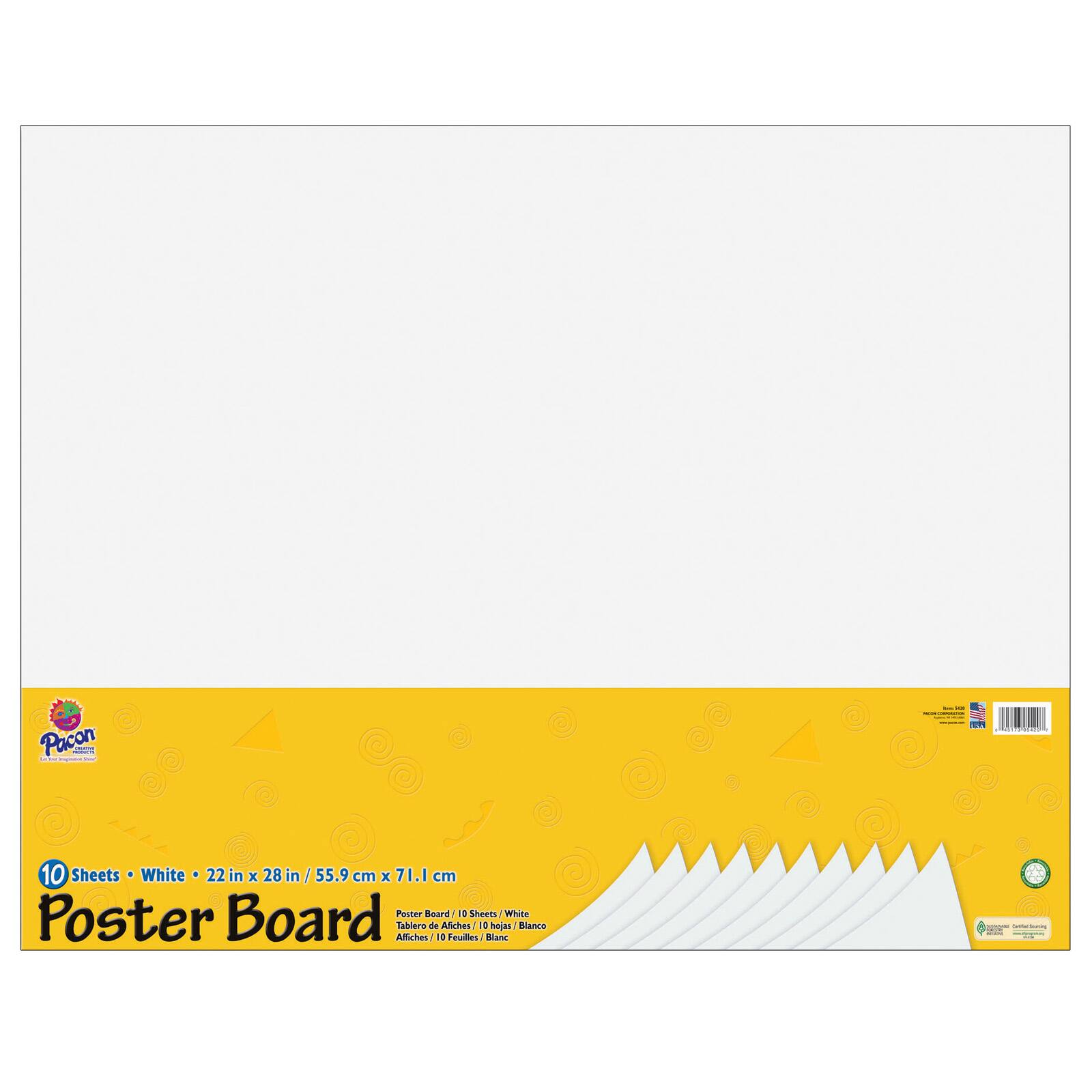 4 Packs: 3 Packs 10 ct. (120 total) UCreate® White 22" x 28" Poster Board