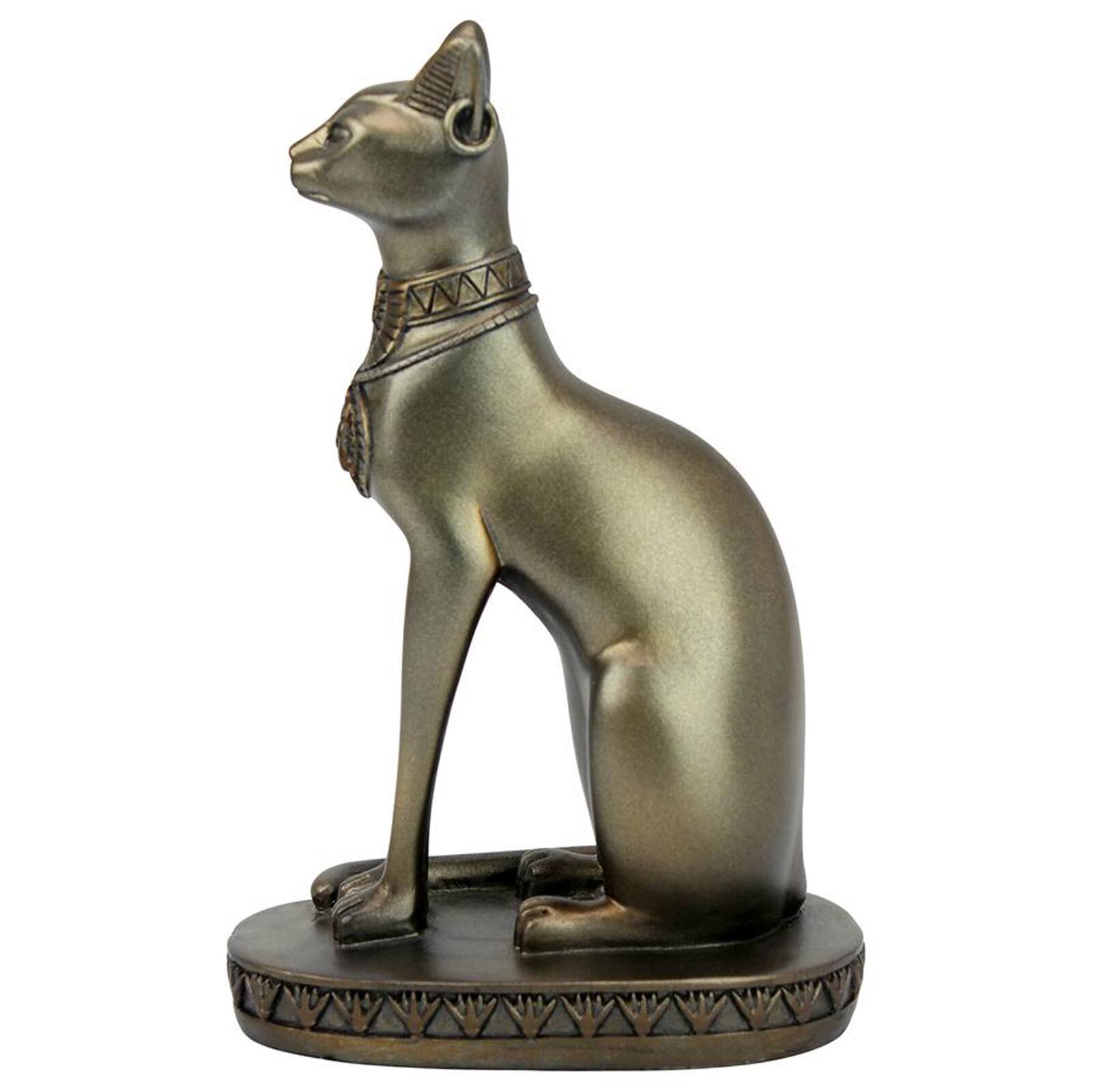 7.5" Gold Cat Goddess of Ancient Egypt Statue