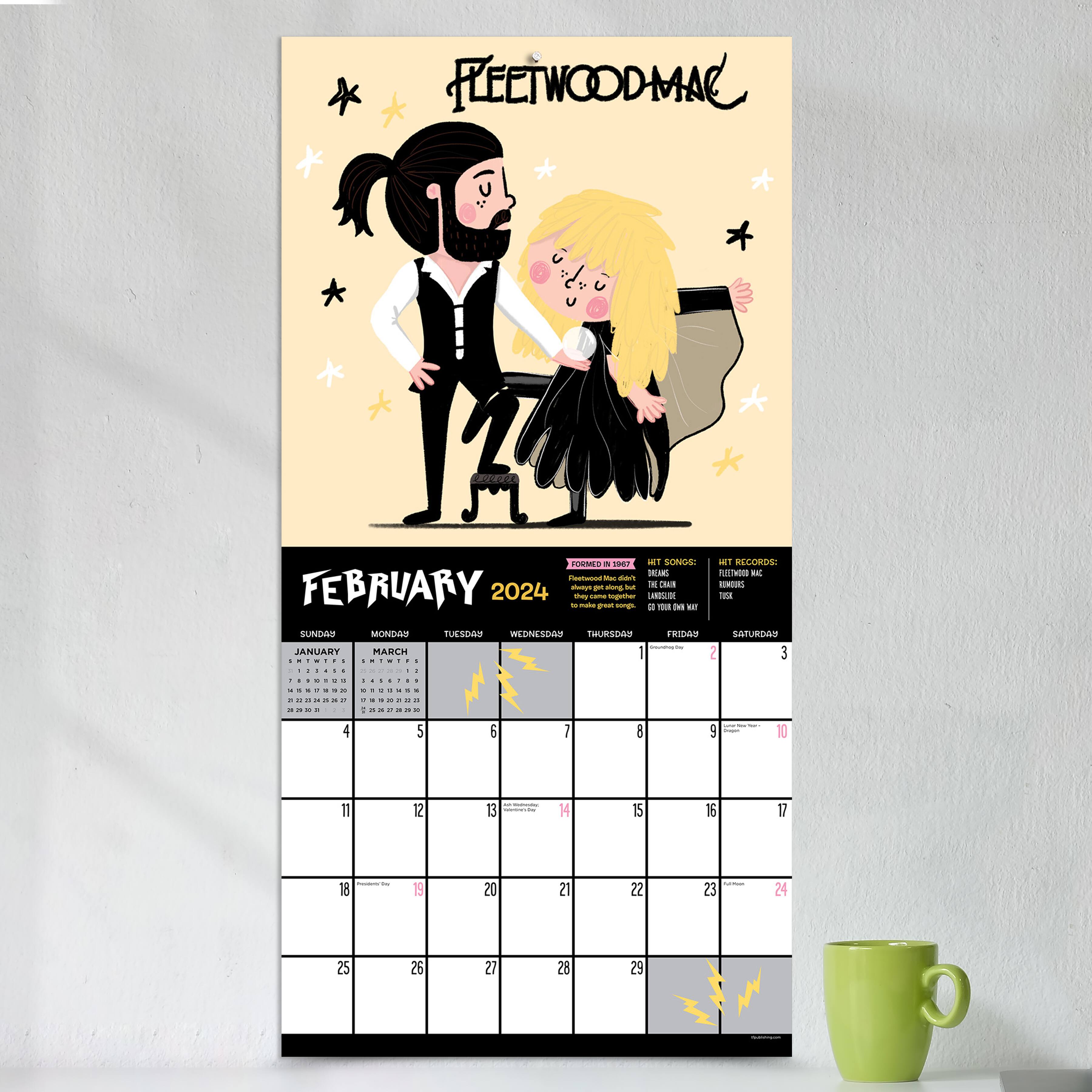 TF Publishing 2024 Rock 'n Roll Biographies Calendar