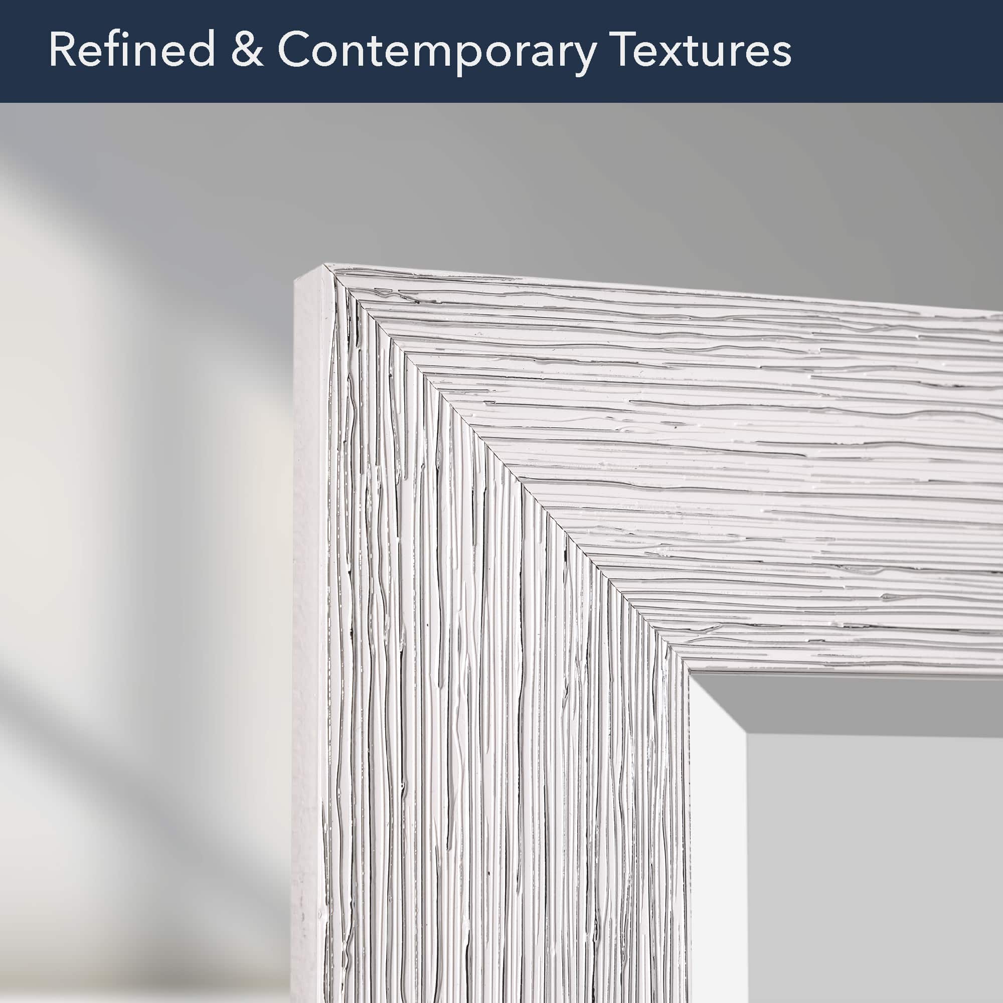 Head West 29" Chrome Textured Frame Accent Wall Mirror