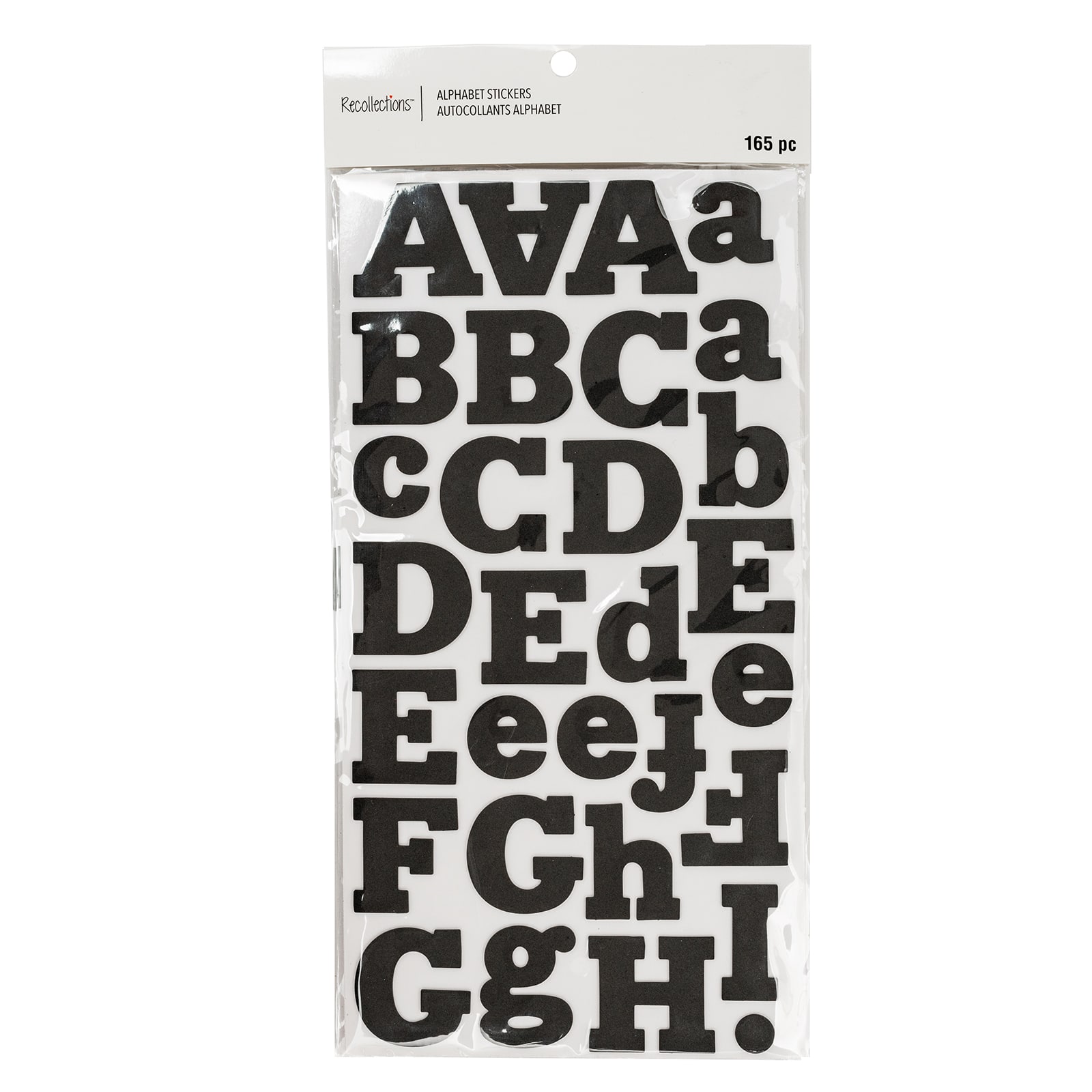 12 Packs: 165 ct. (1,980 total) Large Black Foam Alphabet Stickers by Recollections™