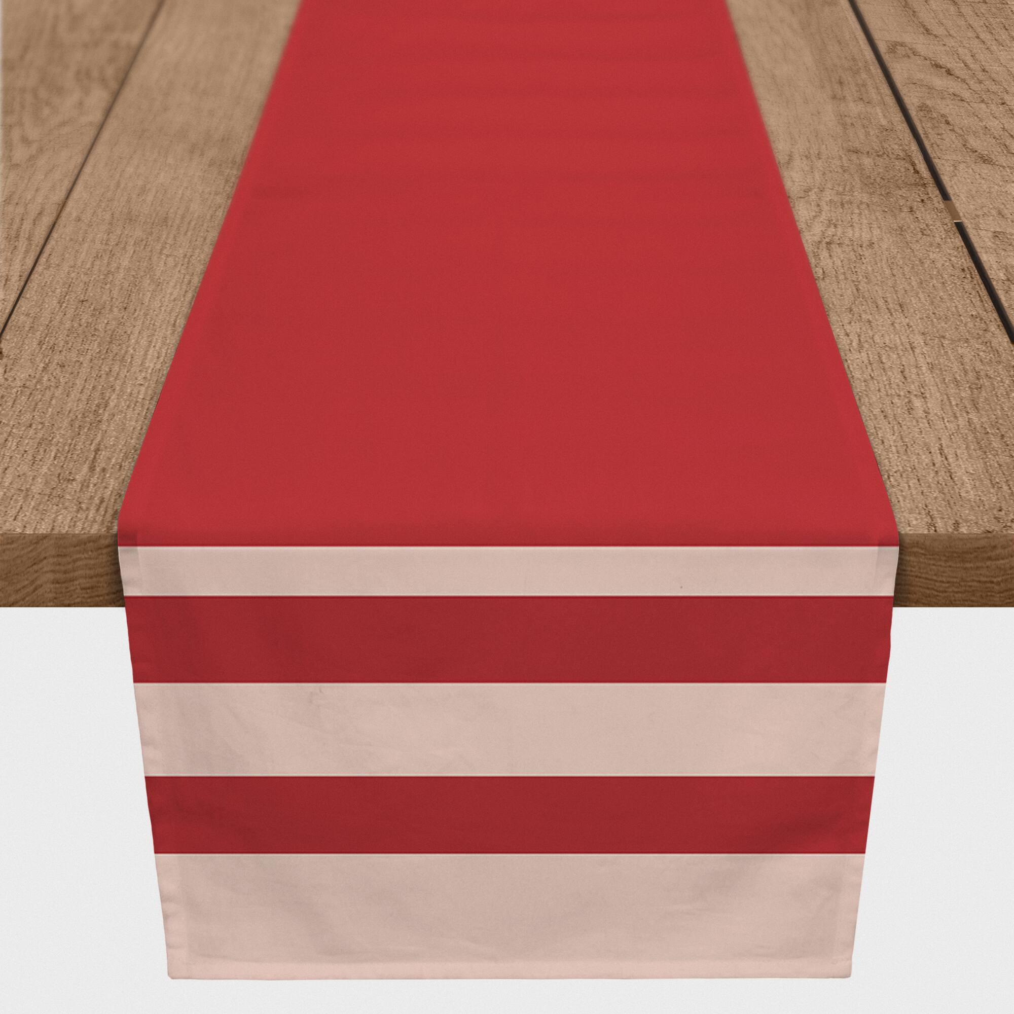 French Red Stripes Cotton Twill Runner