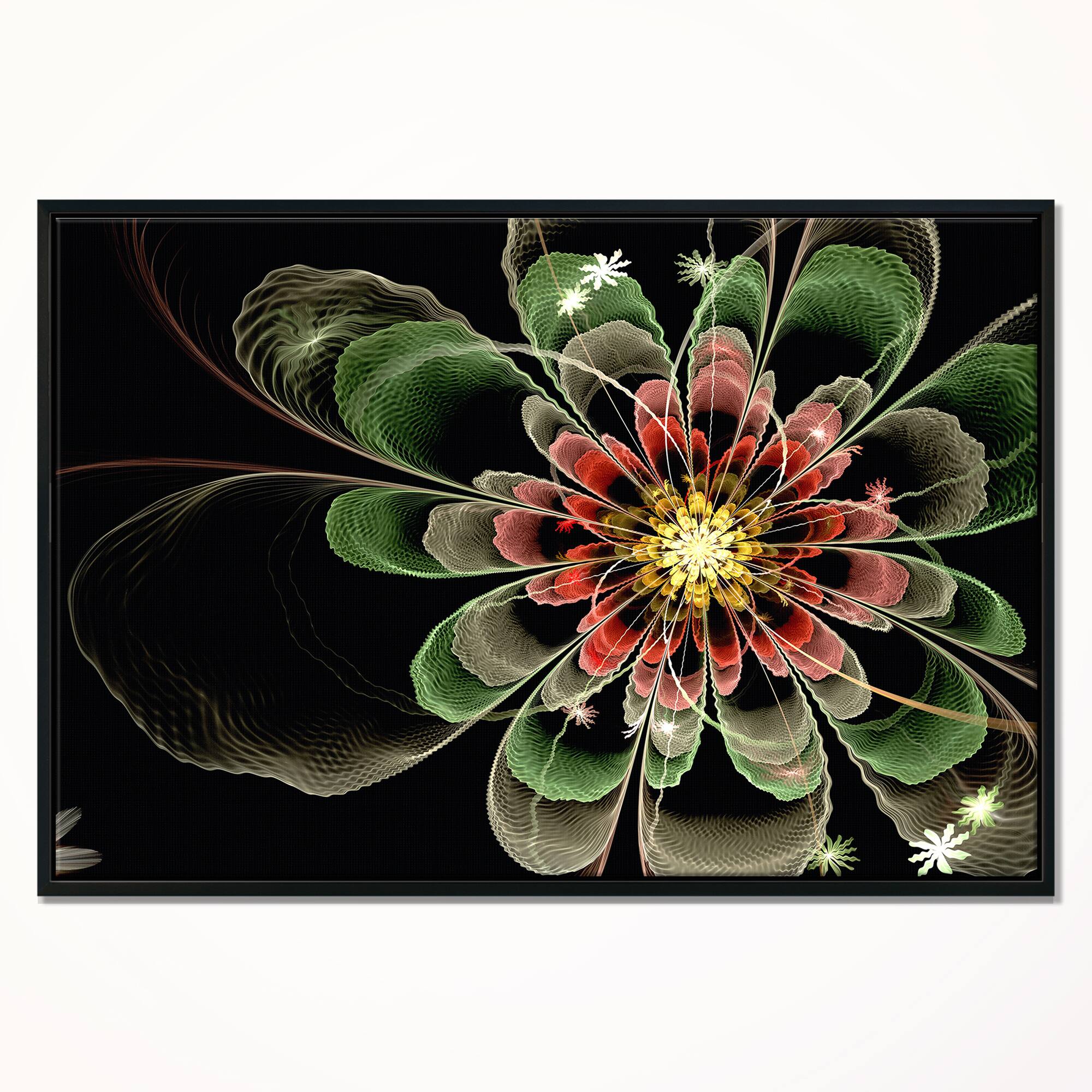 Designart - Abstract Green Fractal Flower