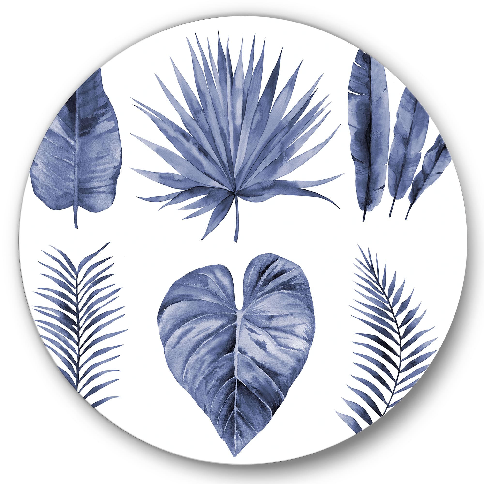 Designart - Tropical Blue Watercolour Leaves IV