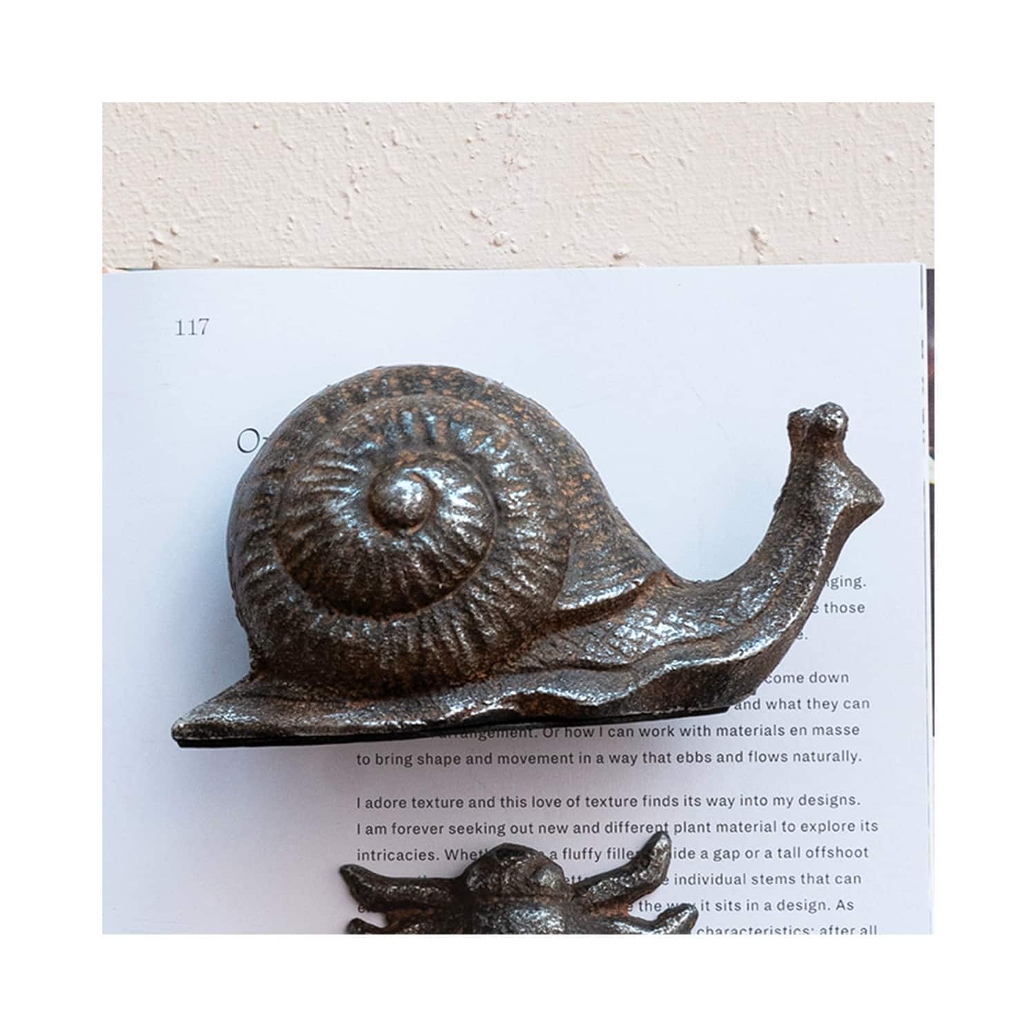 Hello Honey® 6" Rust-Colored Cast Metal Snail Accent Décor