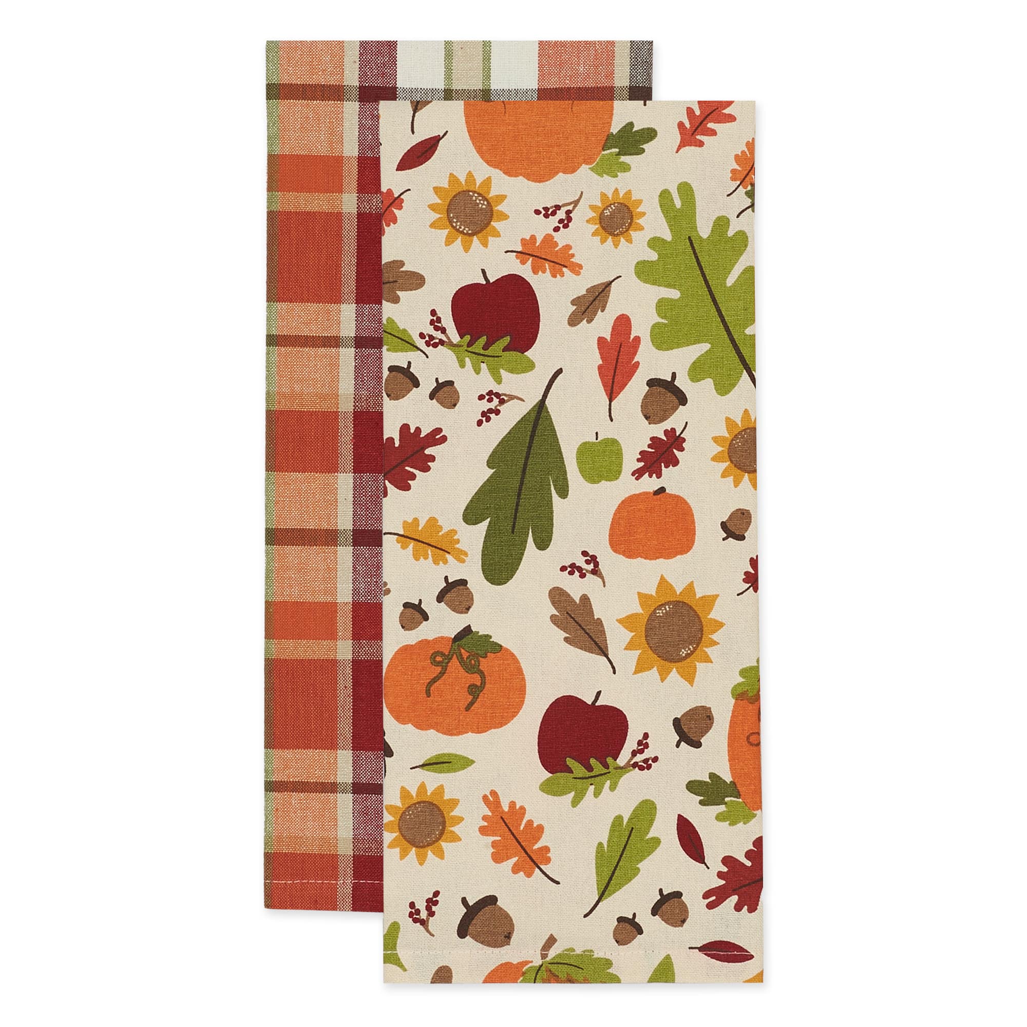DII&#xAE; Pumpkin Spice Plaid Dishtowel Set