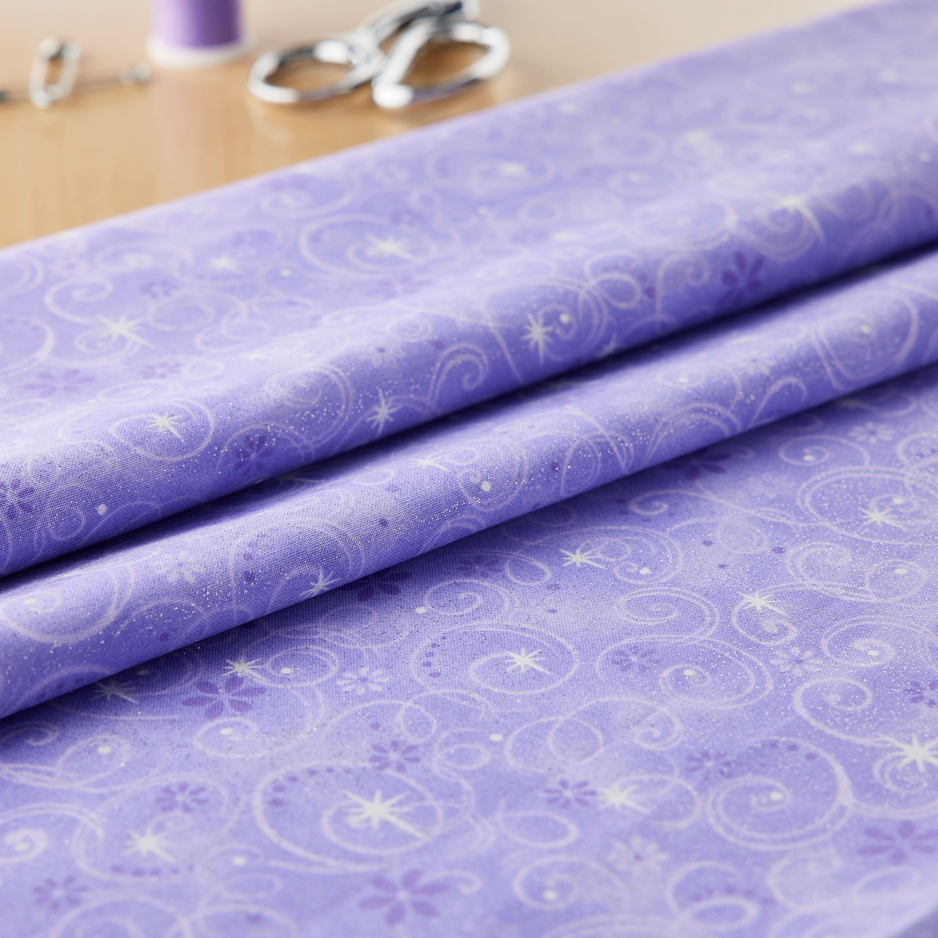 Light Purple Swirls Cotton Fabric