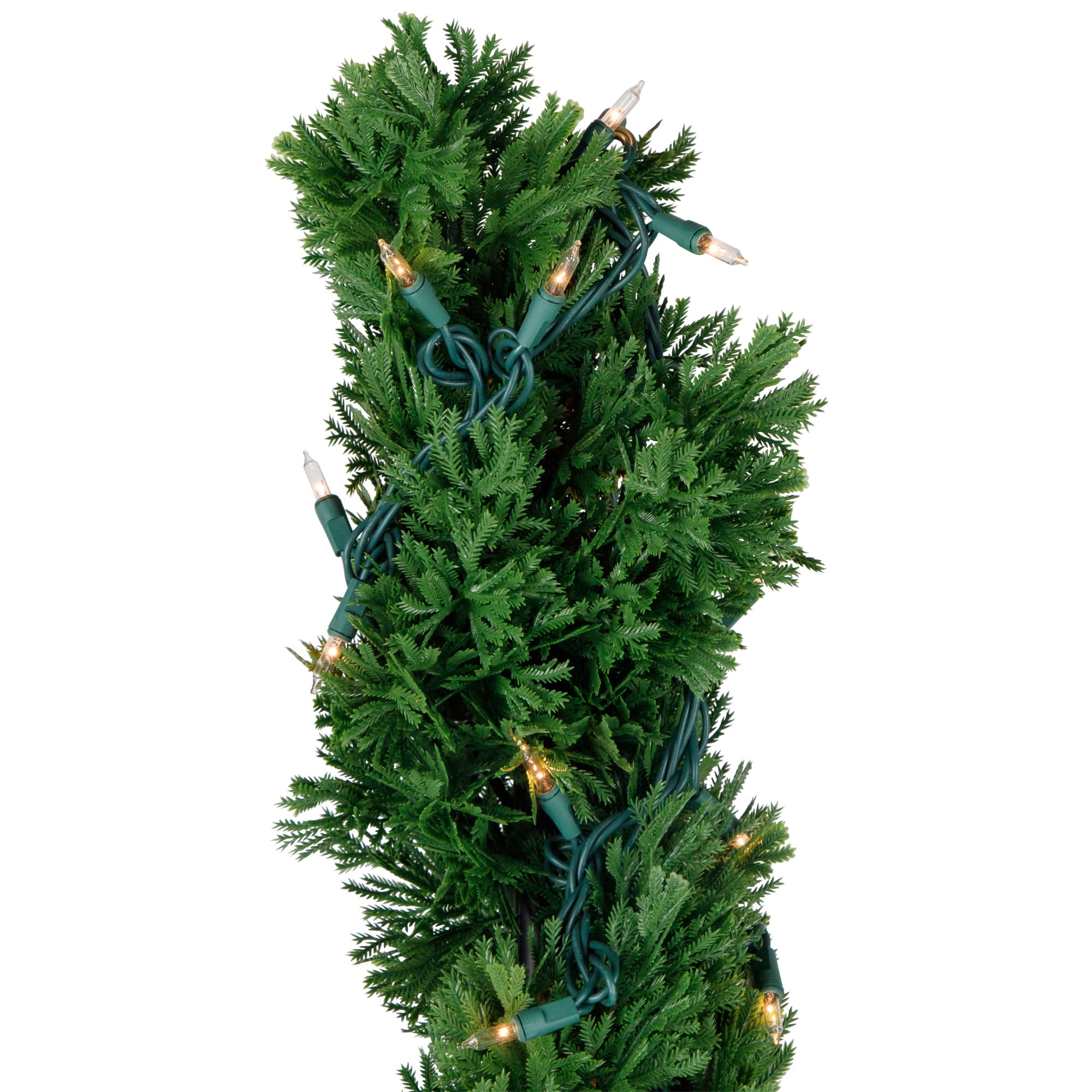 5.5ft. Pre-Lit Artificial Cedar Spiral Topiary Tree in Urn Style Pot, Clear Lights