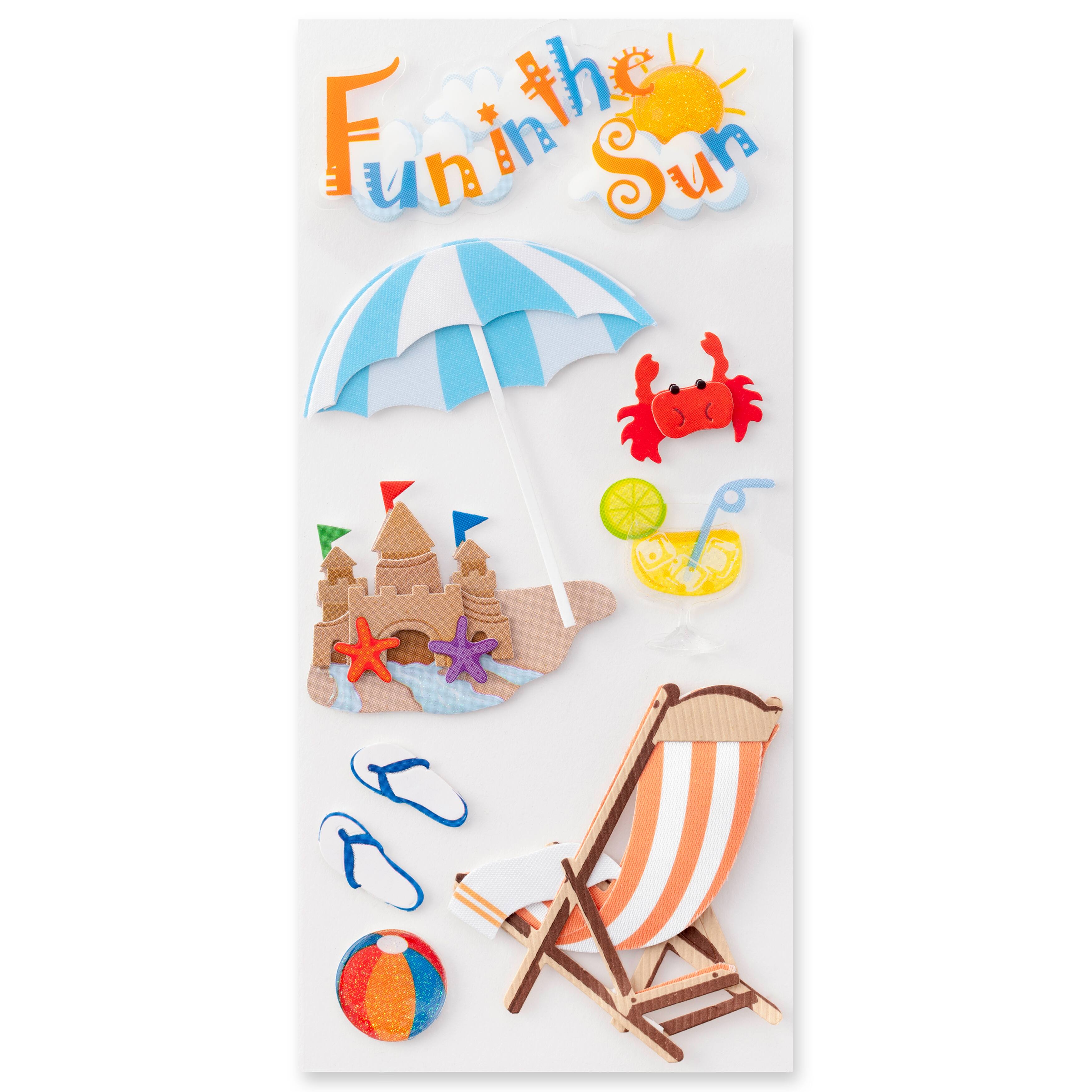 12 Pack: Fun in the Sun Dimensional Stickers by Recollections™