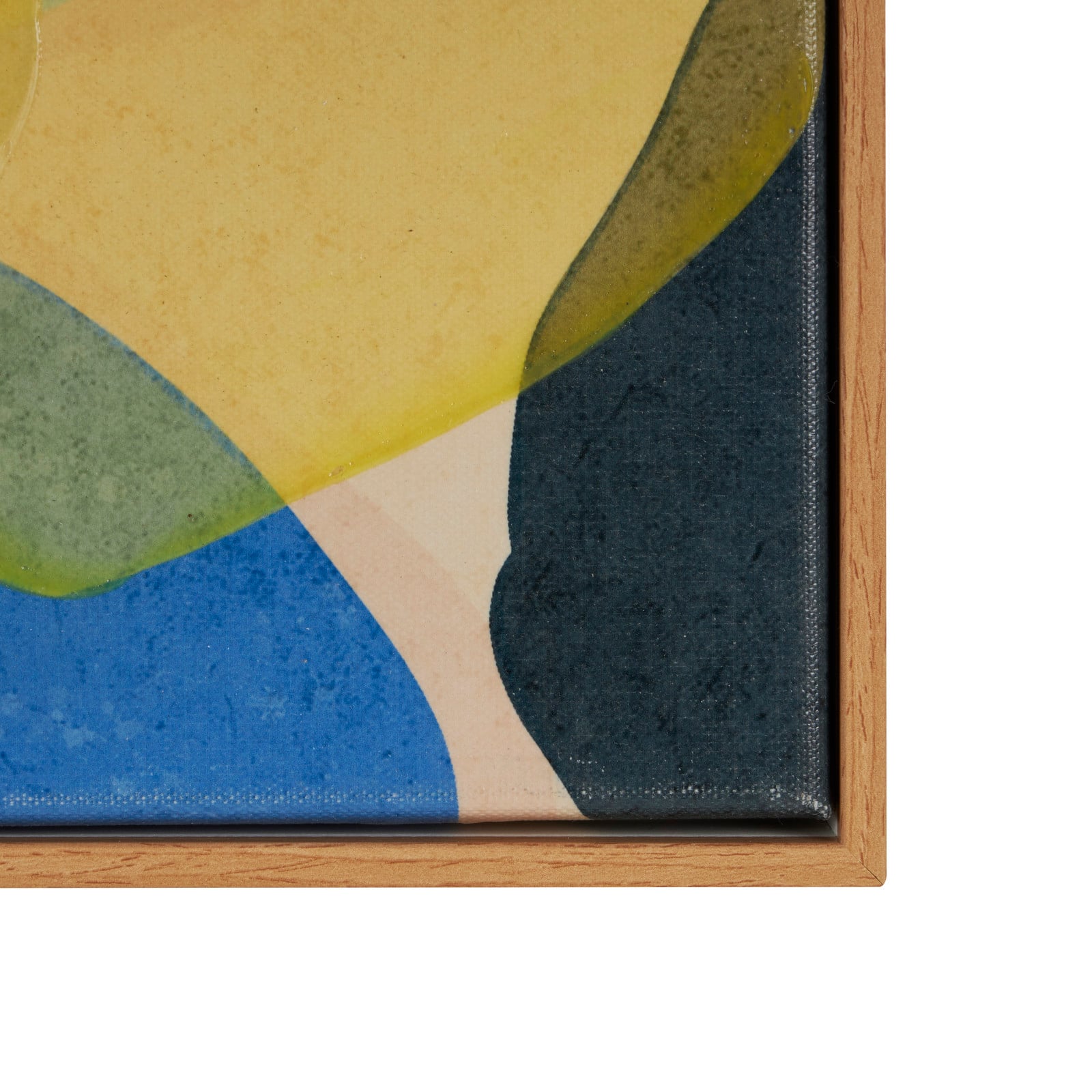 24" x 24" Multi-Colored Layered Geometric Shapes Abstract Canvas Framed Wall Art Set