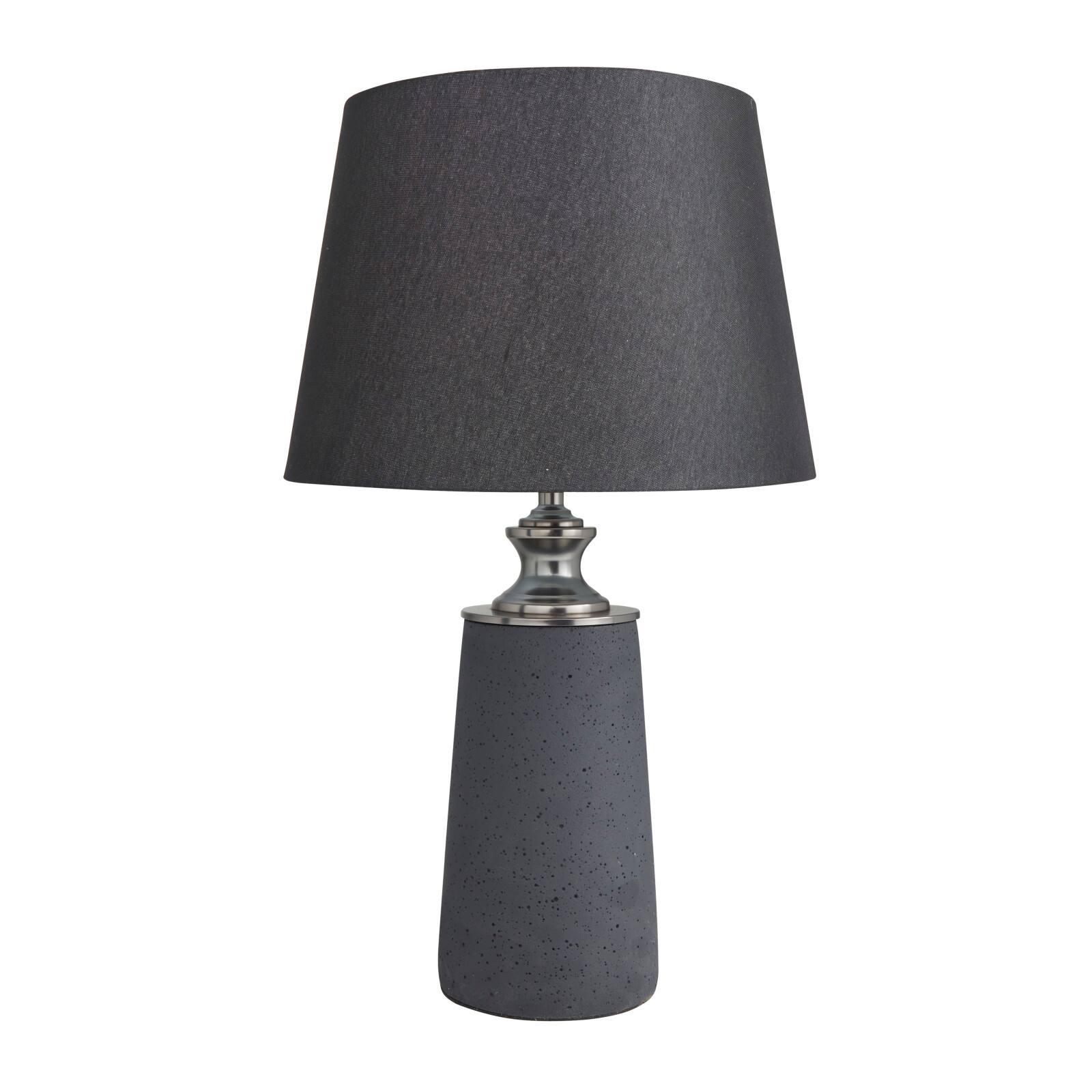 Black Cement Modern Table Lamp, 24" x 14" x 14"