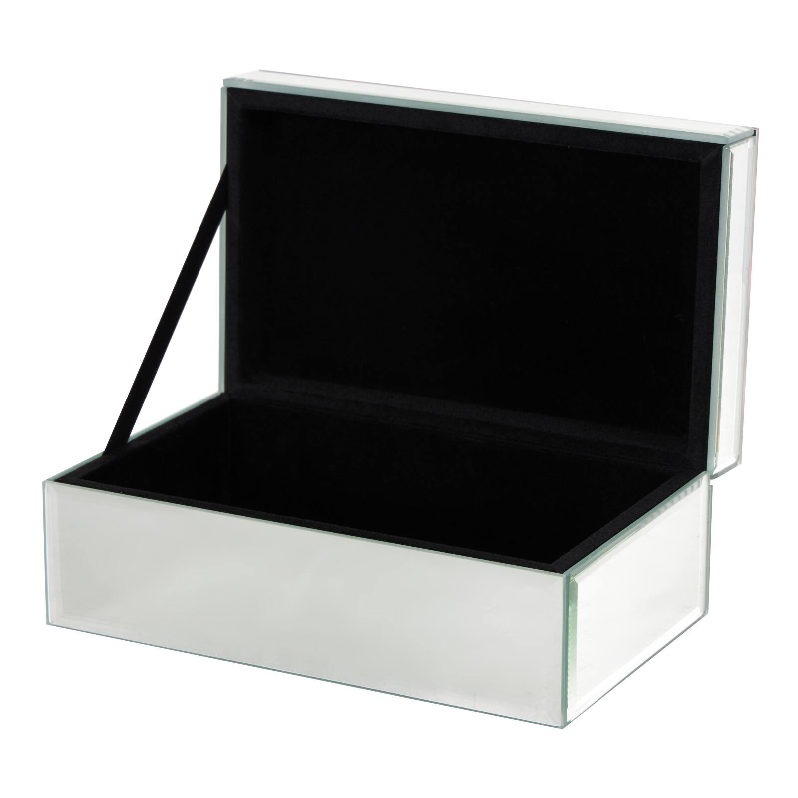8&#x22; x 5&#x22; x 4.5&#x22; Silver Glass Mirrored Decorative Jewelry Box with Pink Bubble Textured Balls