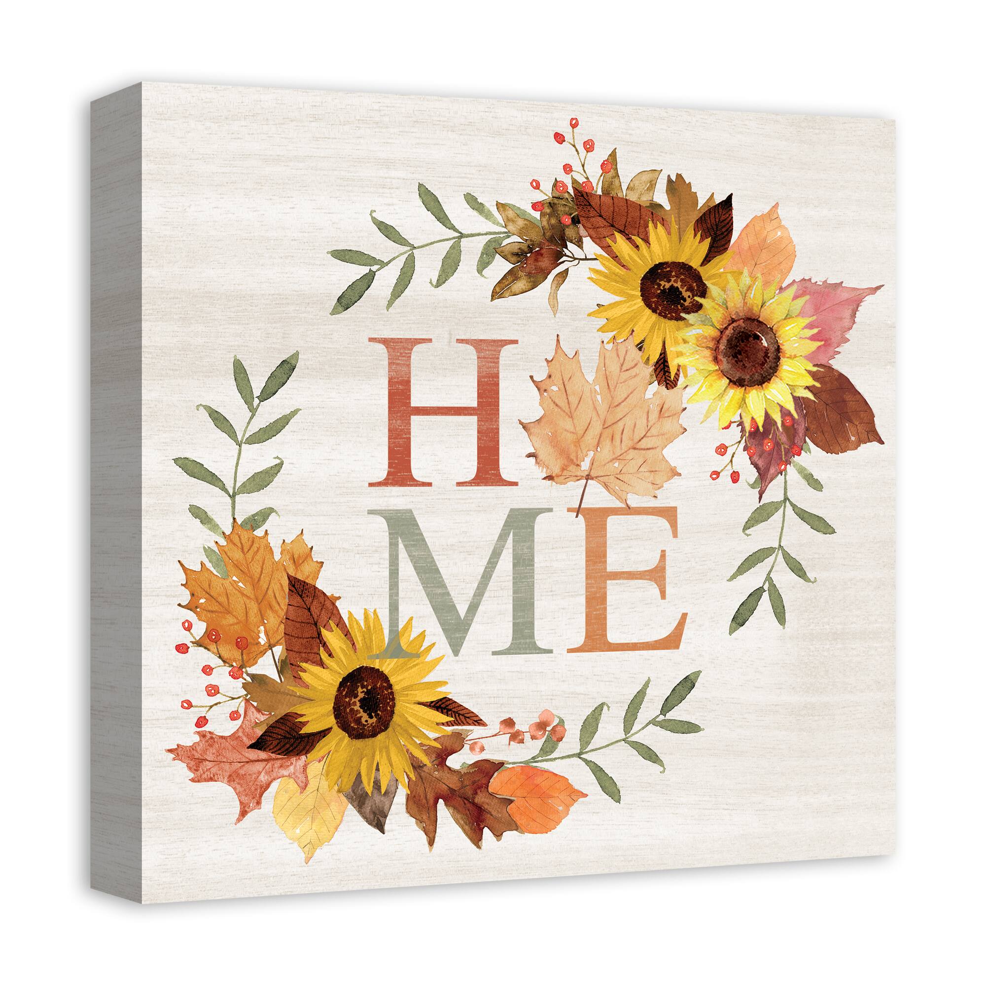Autumn Home Wreath Canvas Wall Art