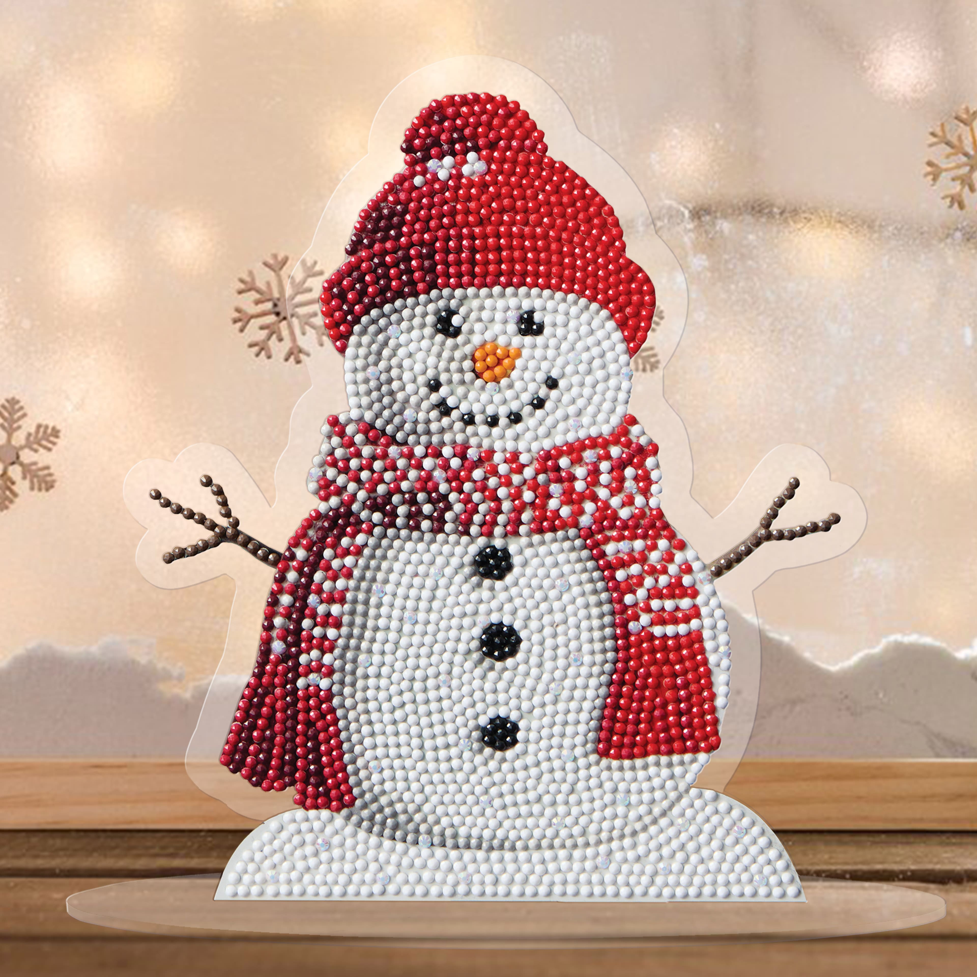 8&#x22; x 7.75&#x22; Snowman Diamond Art Table Topper Kit by Make Market&#xAE;