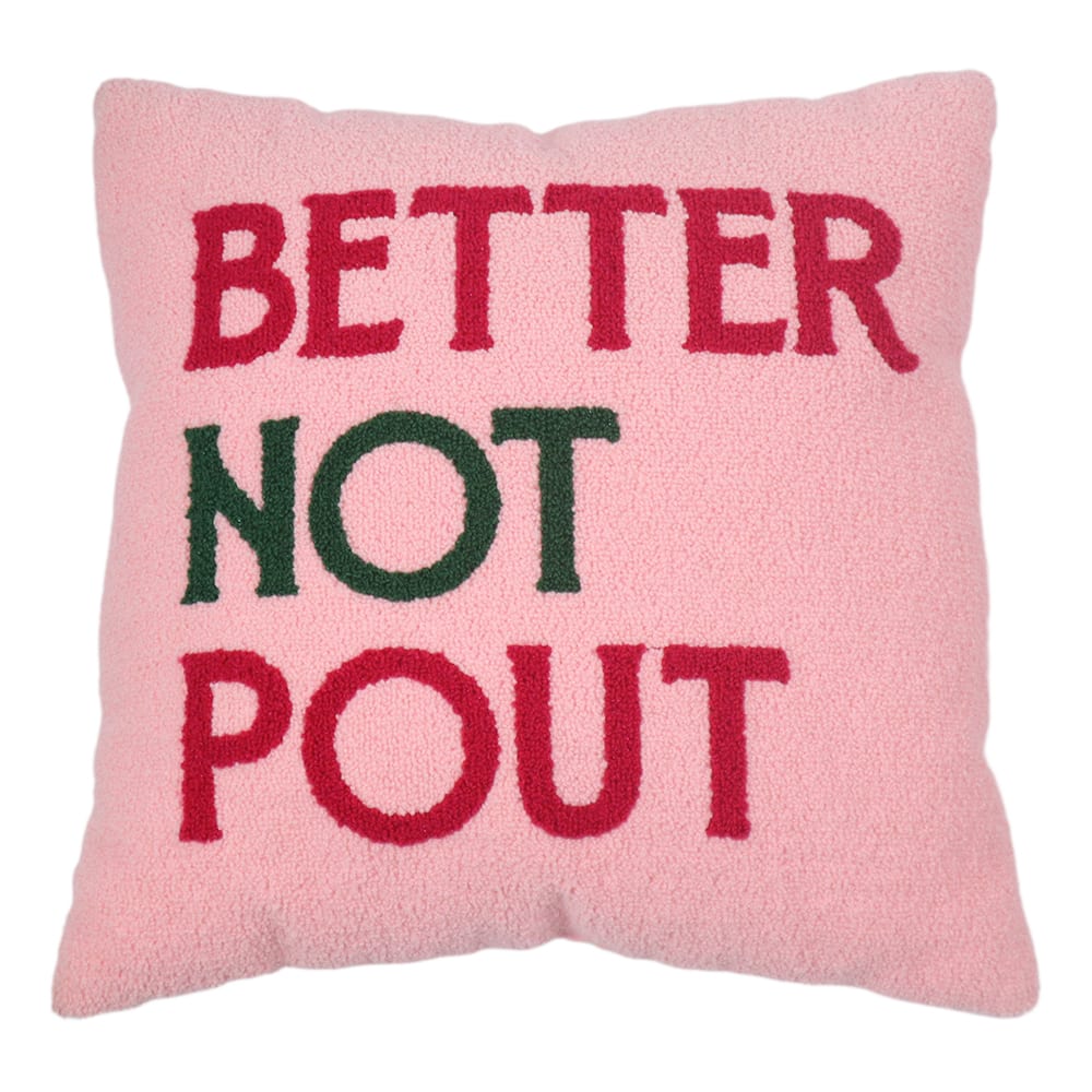 16&#x22; Pink Better Not Pout Throw Pillow by Ashland&#xAE;