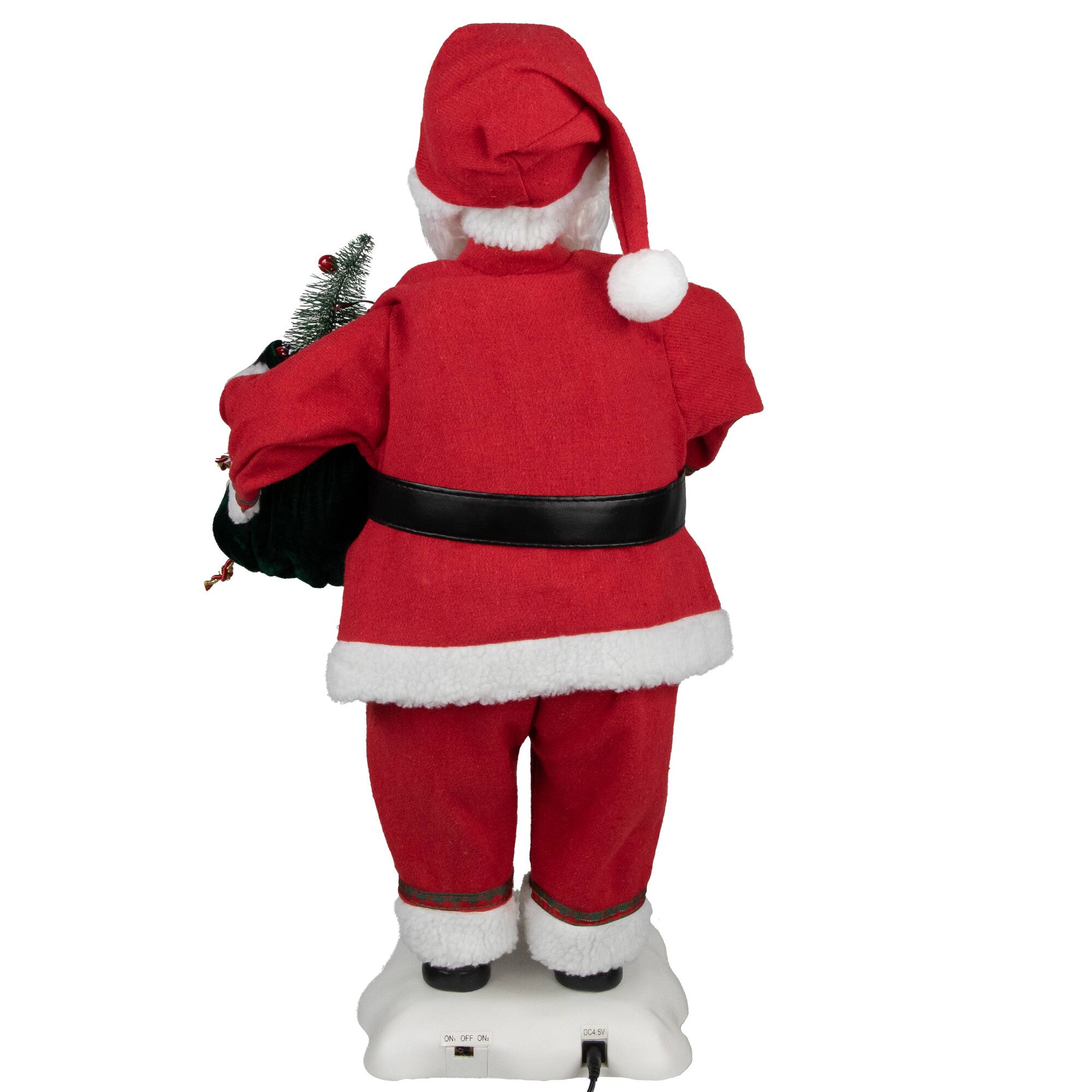 24" Animated Santa Claus with Lighted Candle Musical Christmas Figure