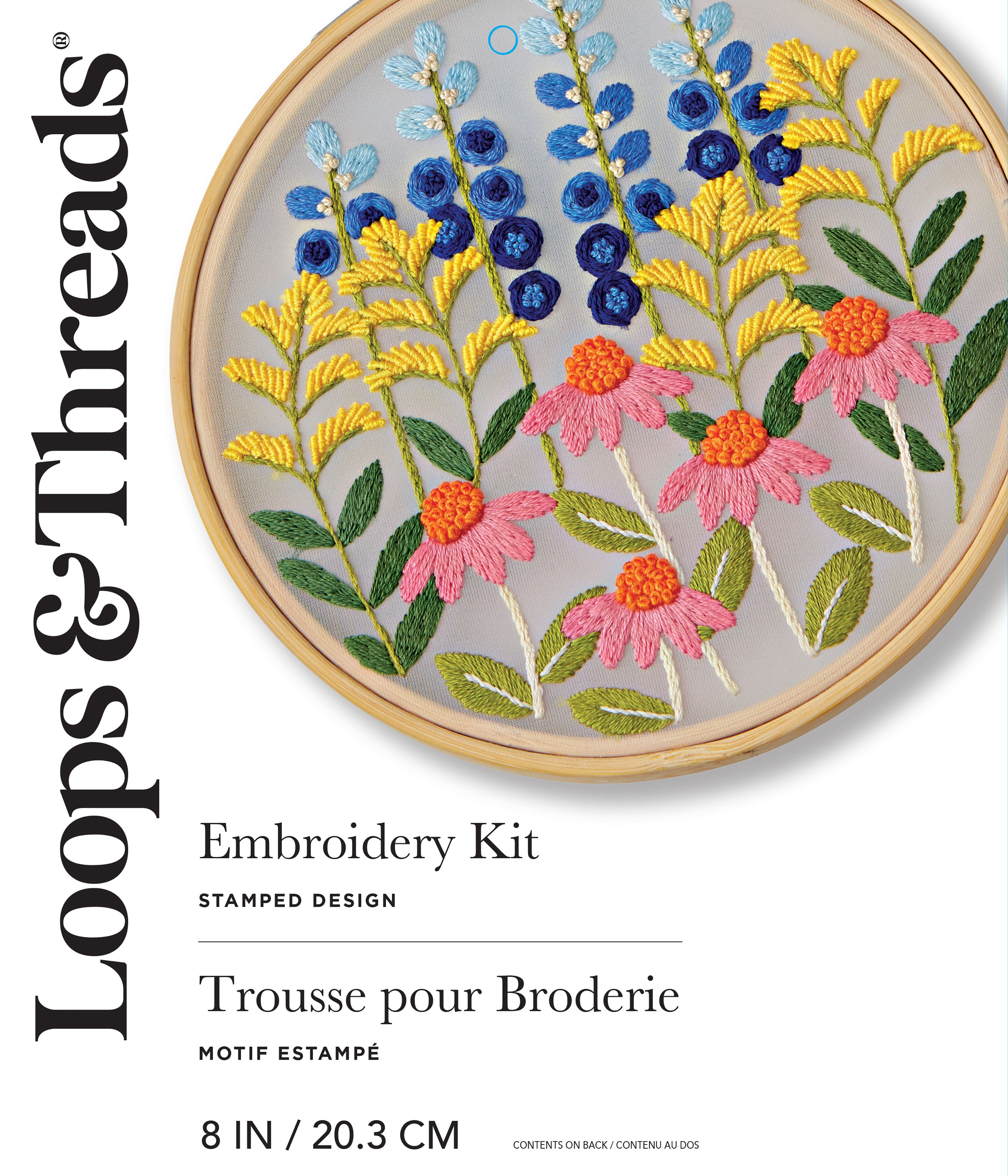 8 Floral Ring Embroidery Kit by Loops & Threads®