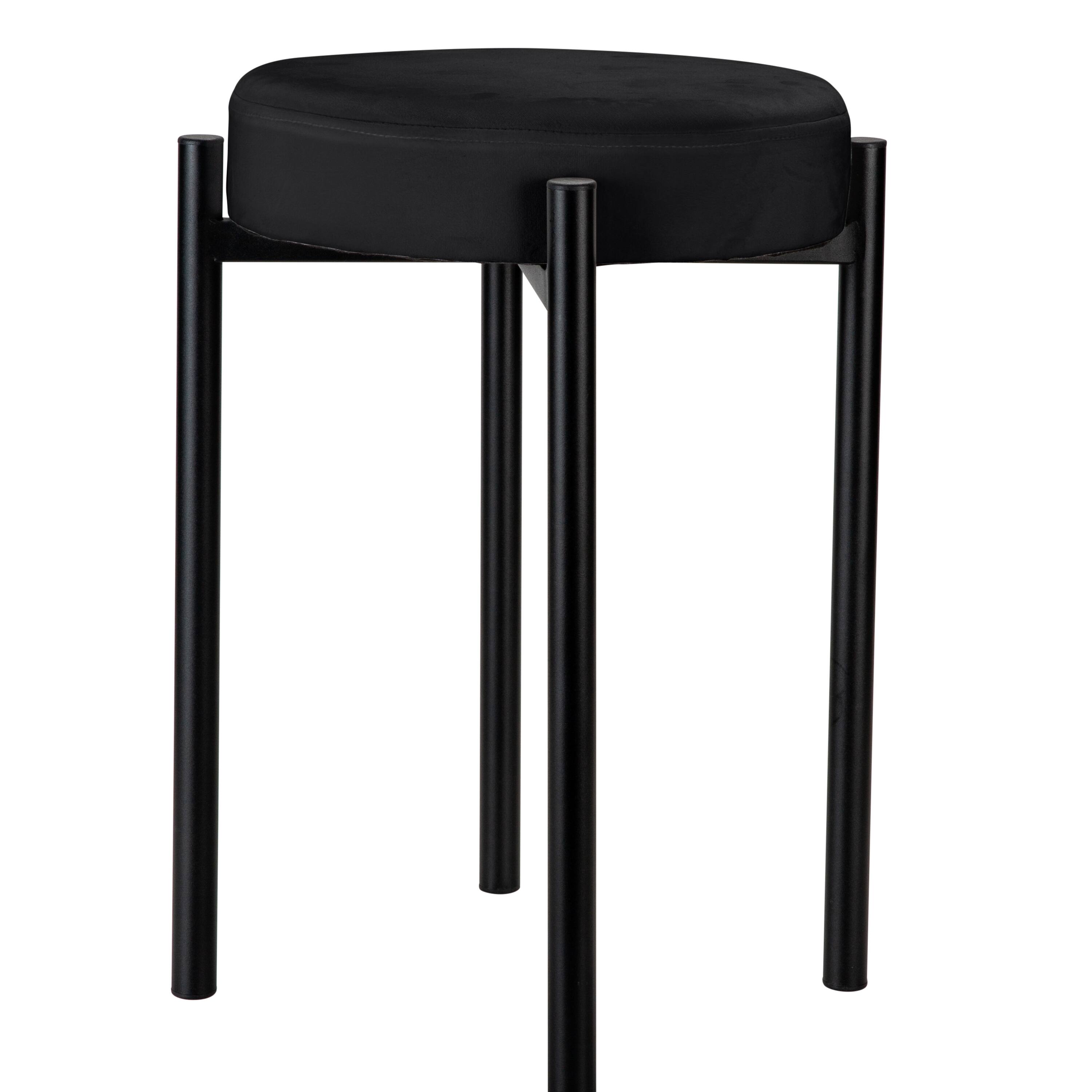 Home Details 18&#x22; Velour Vanity Stool