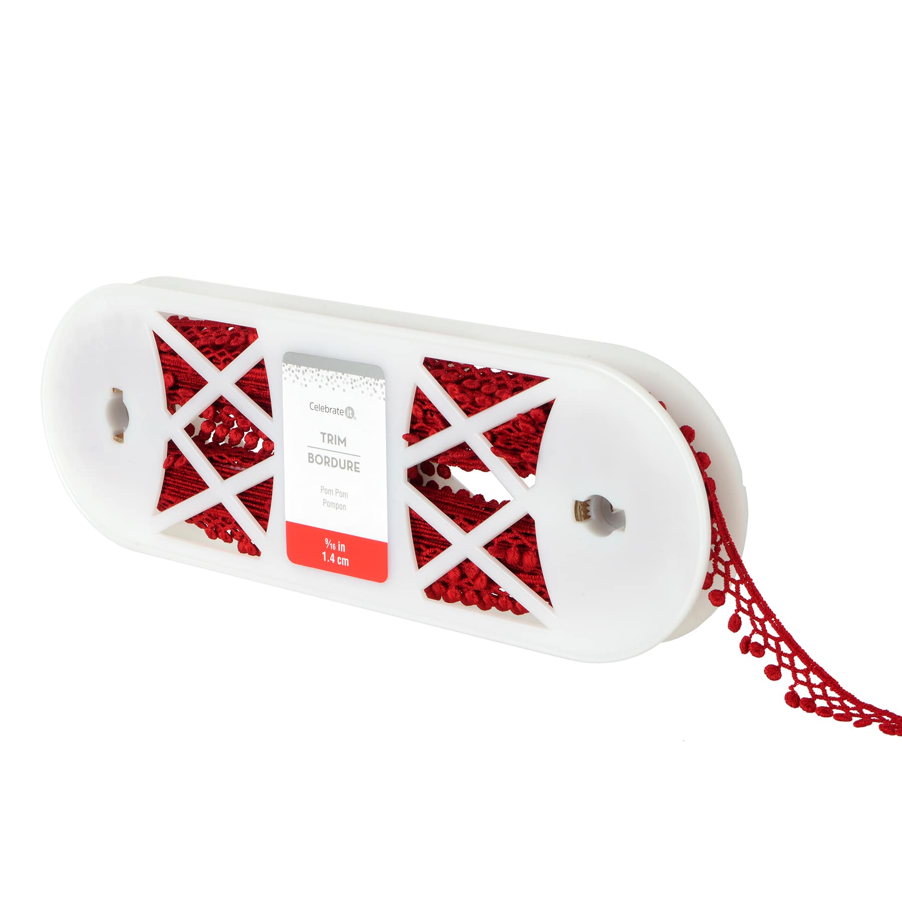9/16&#x22; Red Pom Pom Trim by Celebrate It&#xAE;