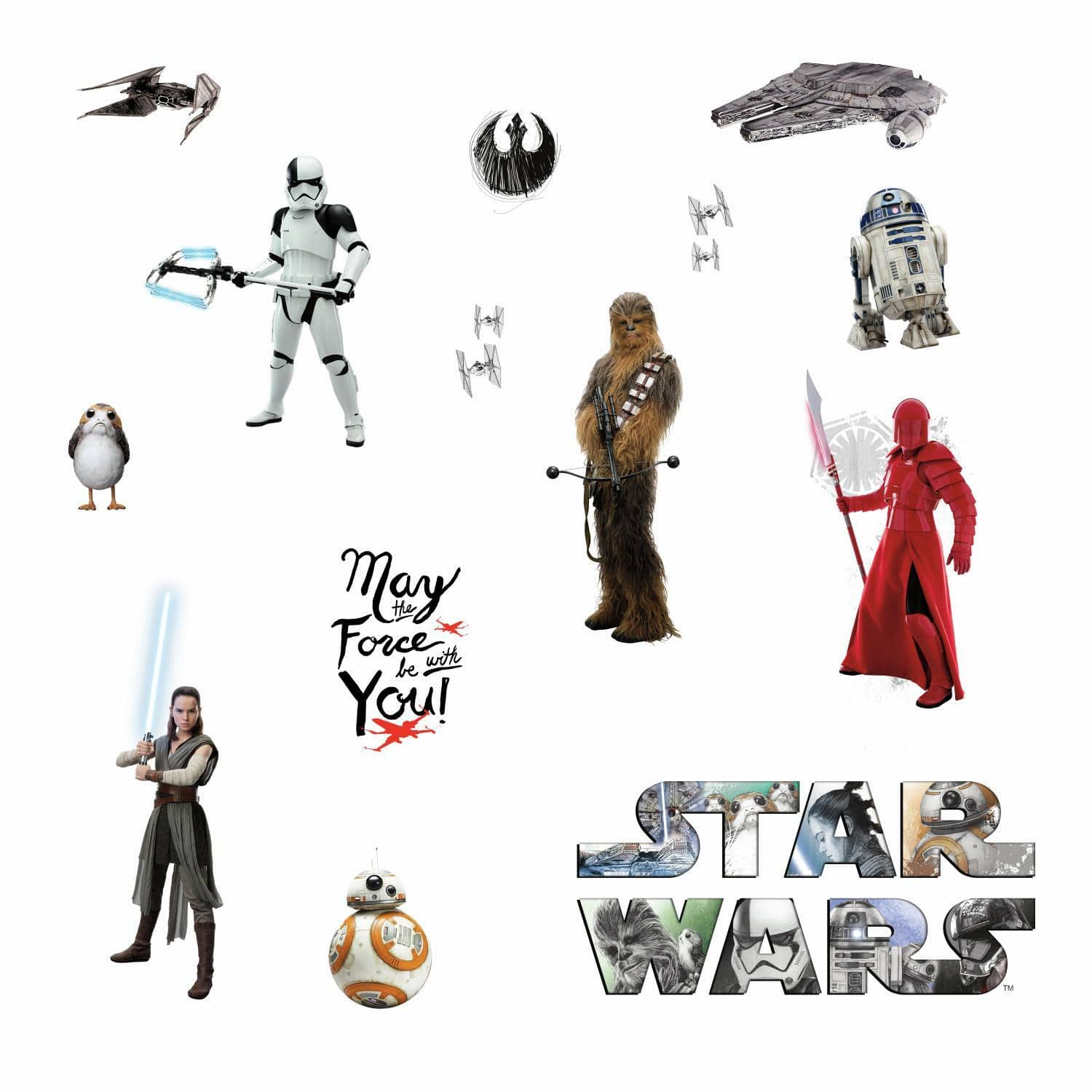 RoomMates Star Wars&#x2122; The Last Jedi Peel &#x26; Stick Wall Decals
