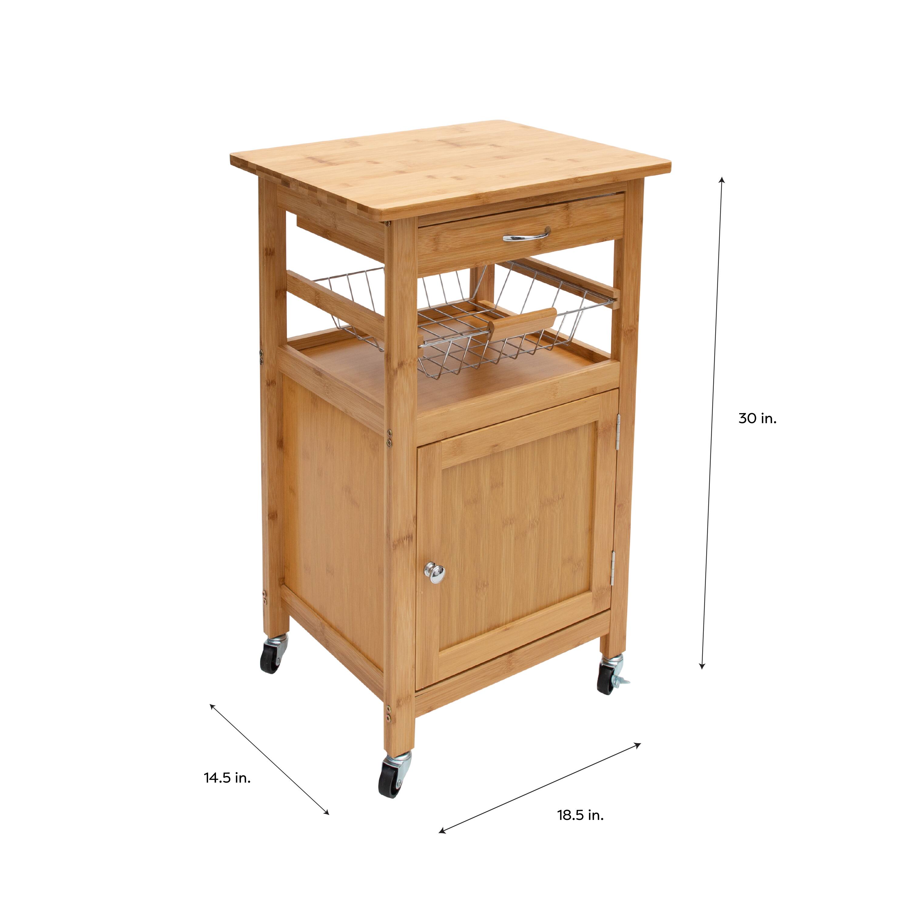 Organize It All Bamboo Rolling Kitchen Cart