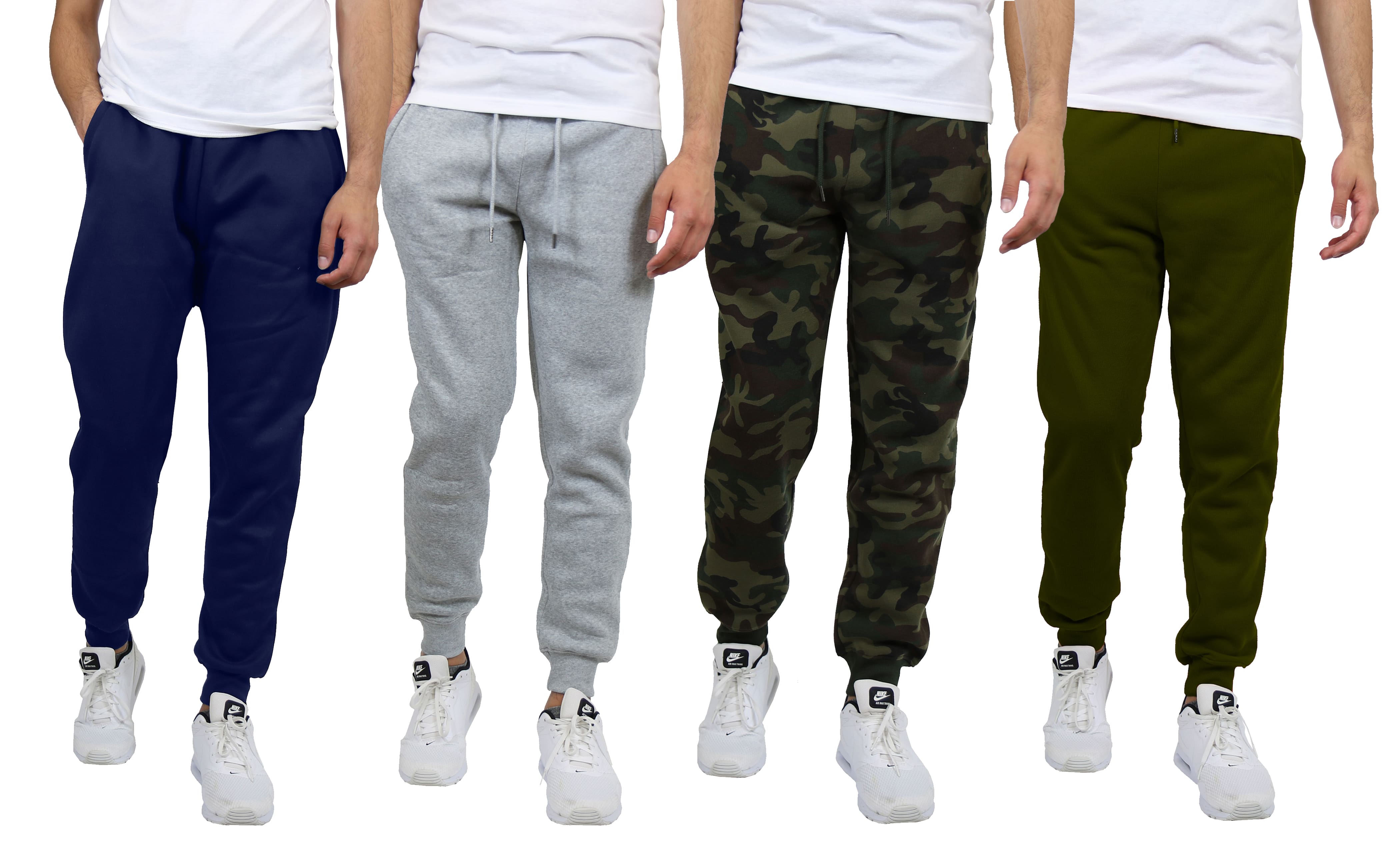 Galaxy by Harvic Men's Fleece-Lined Jogger Sweatpants 4 Pack | Bottoms ...