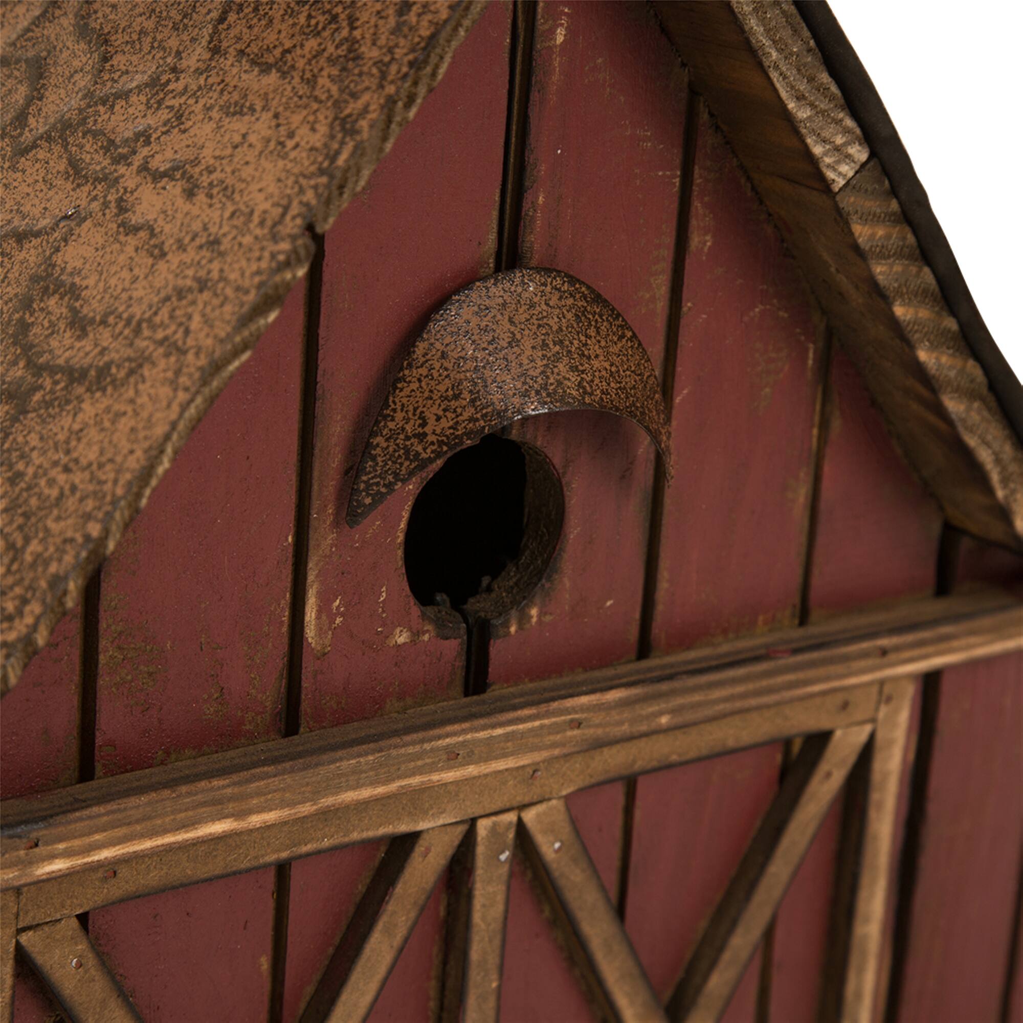 Glitzhome&#xAE; 20.67&#x22; Extra-Large Rustic Wood Barn Birdhouse