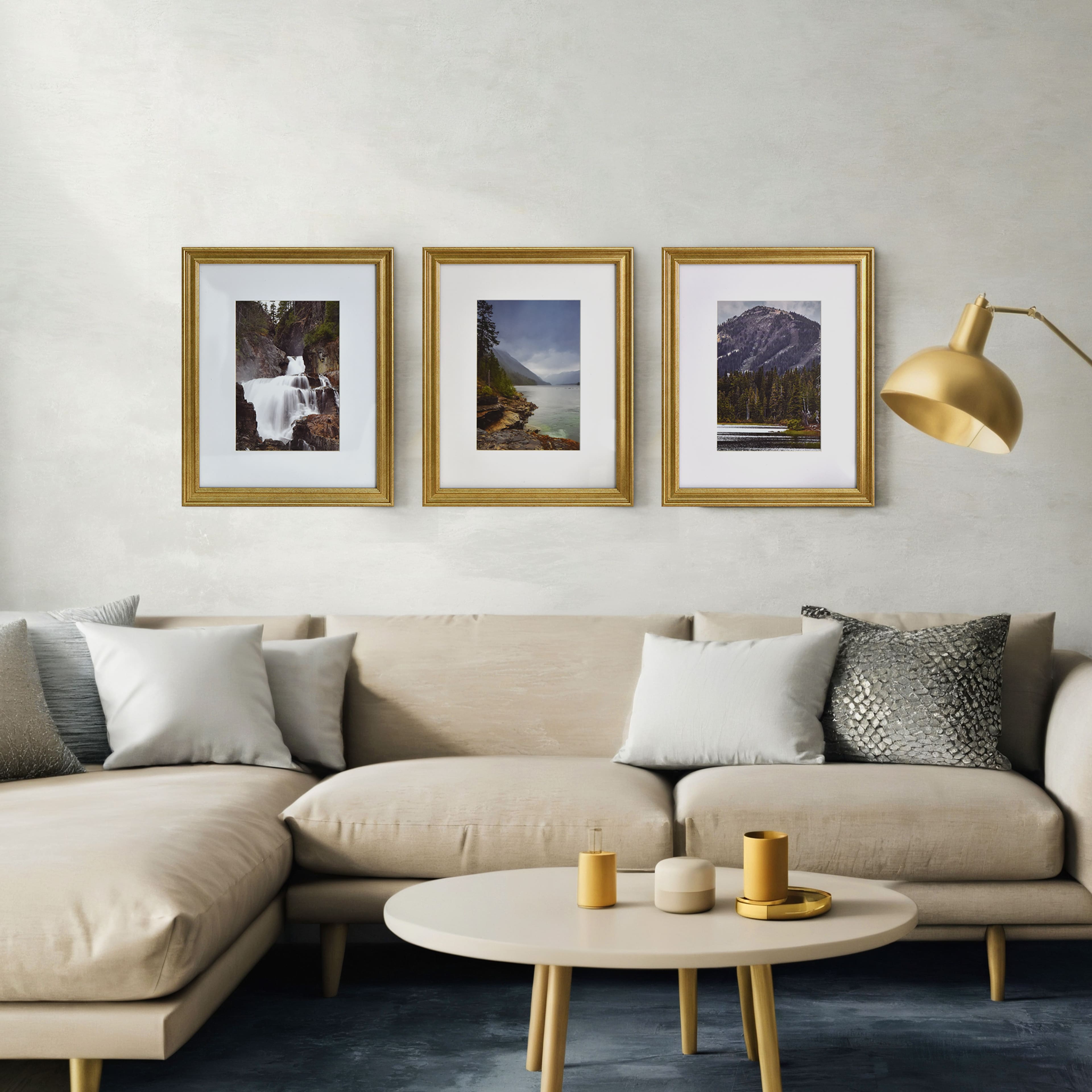 6 Packs: 3 ct. (18 total) Gallery™ Gold Frame with Mat by Studio Décor®