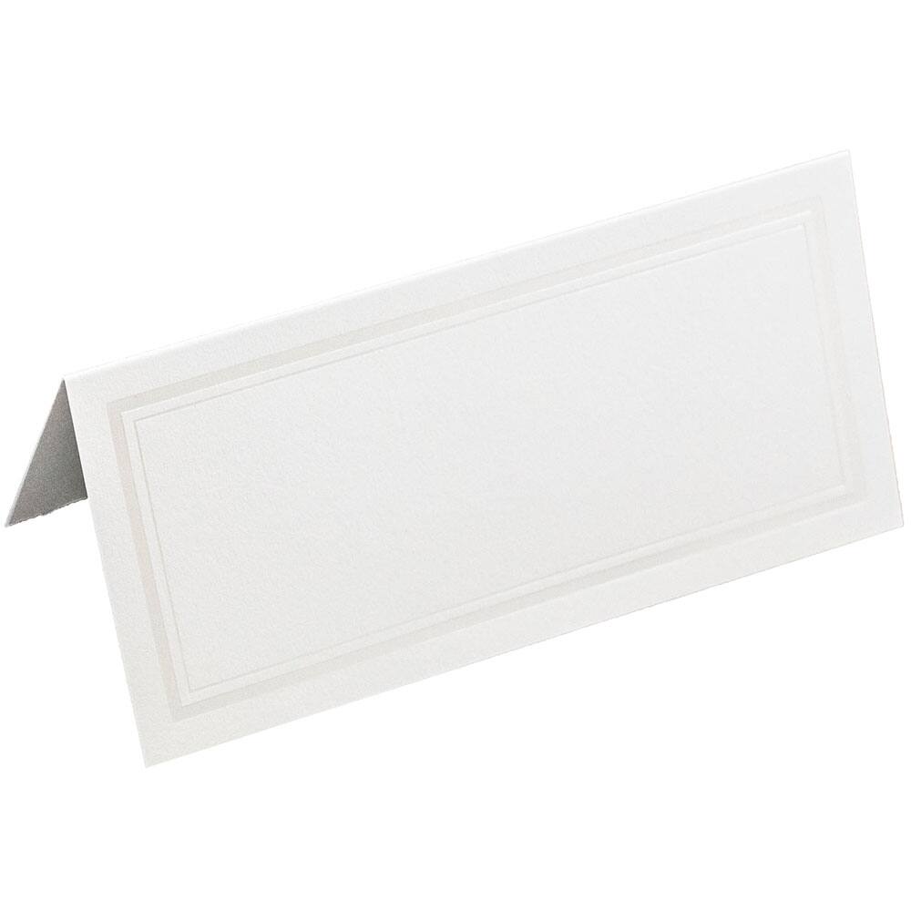 JAM Paper White Ivory Double Border FoldOver Wedding Table Place Cards