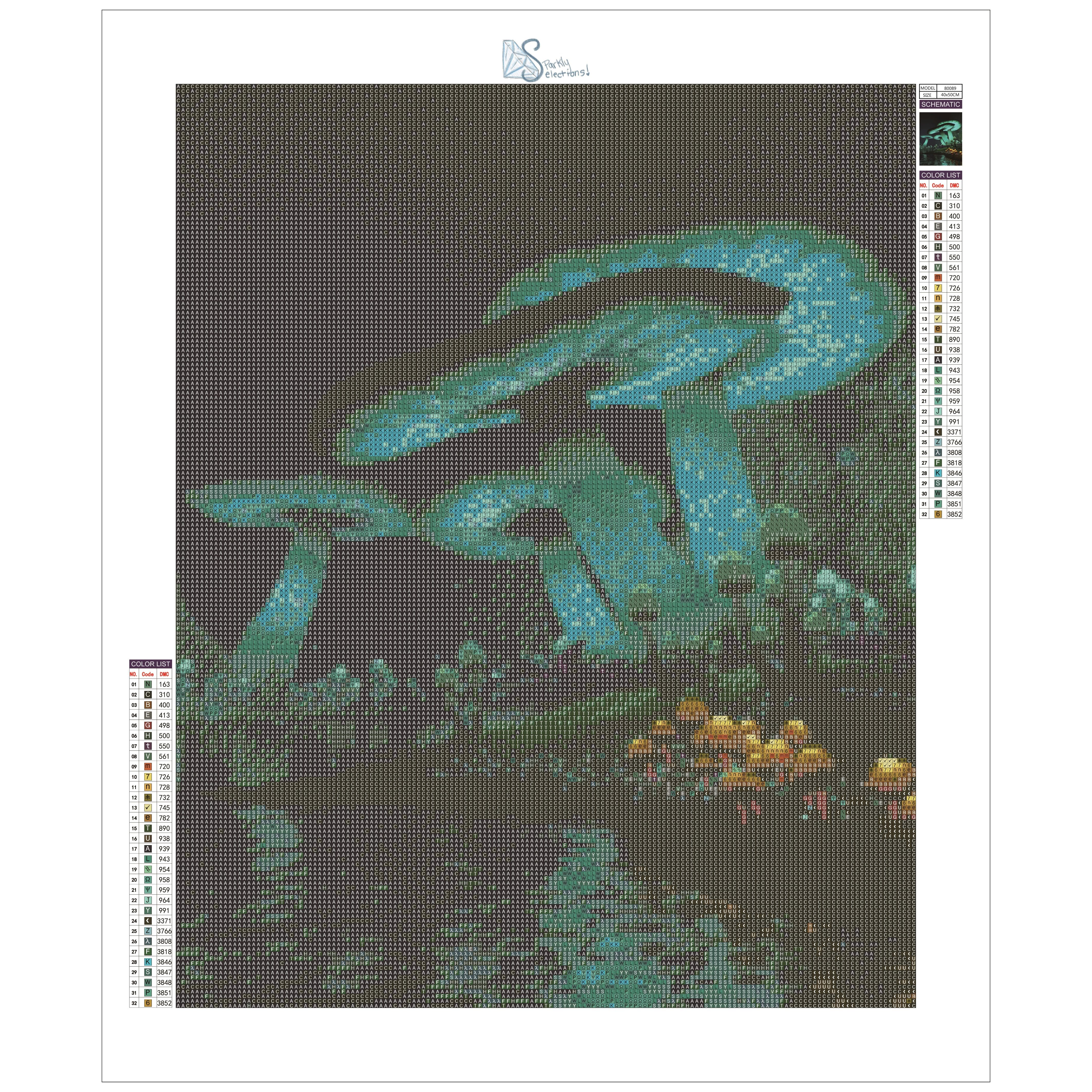 Sparkly Selections Giant Mushroom Diamond Painting Kit, Square Diamonds