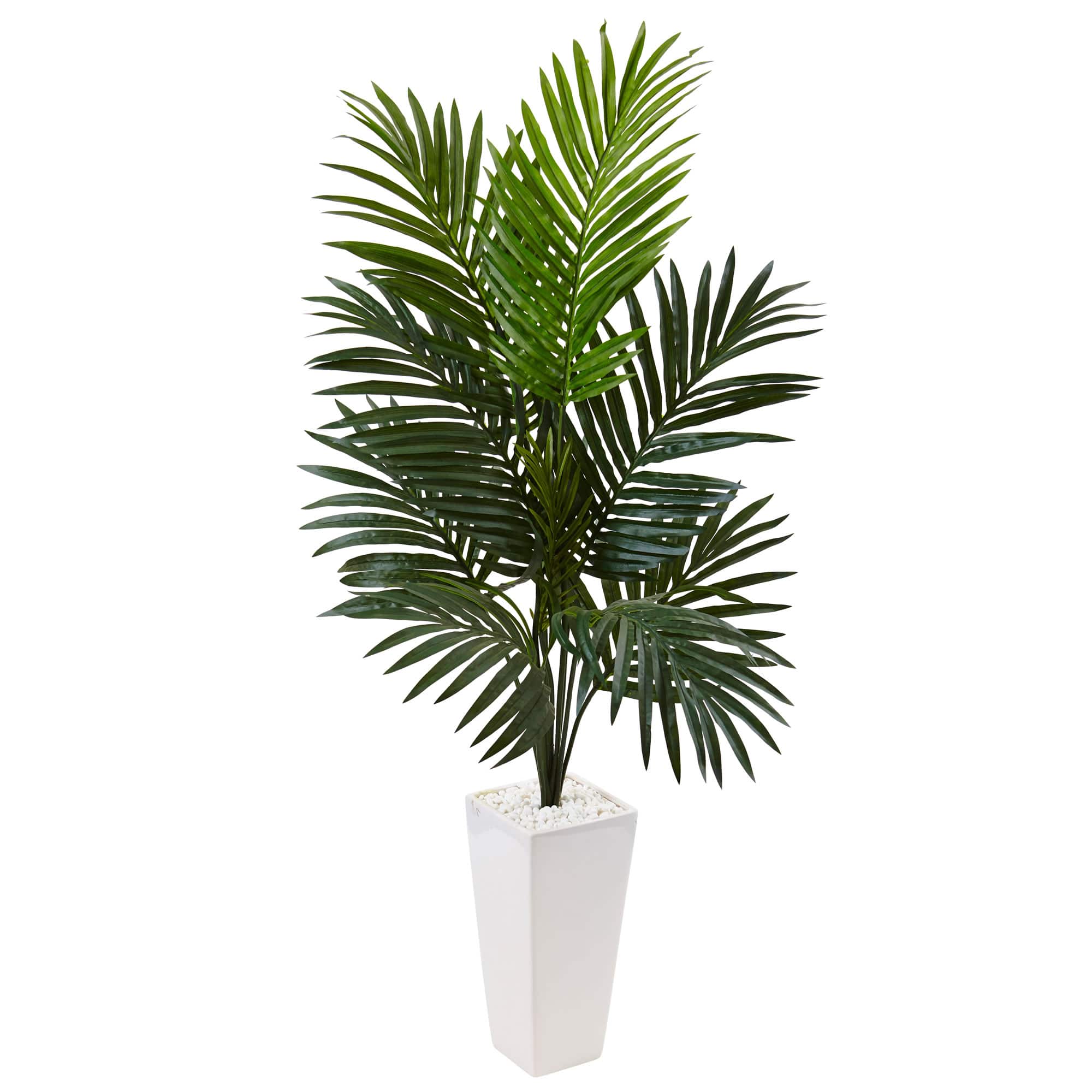 4.5ft. Kentia Palm Artificial Tree in White Tower Planter