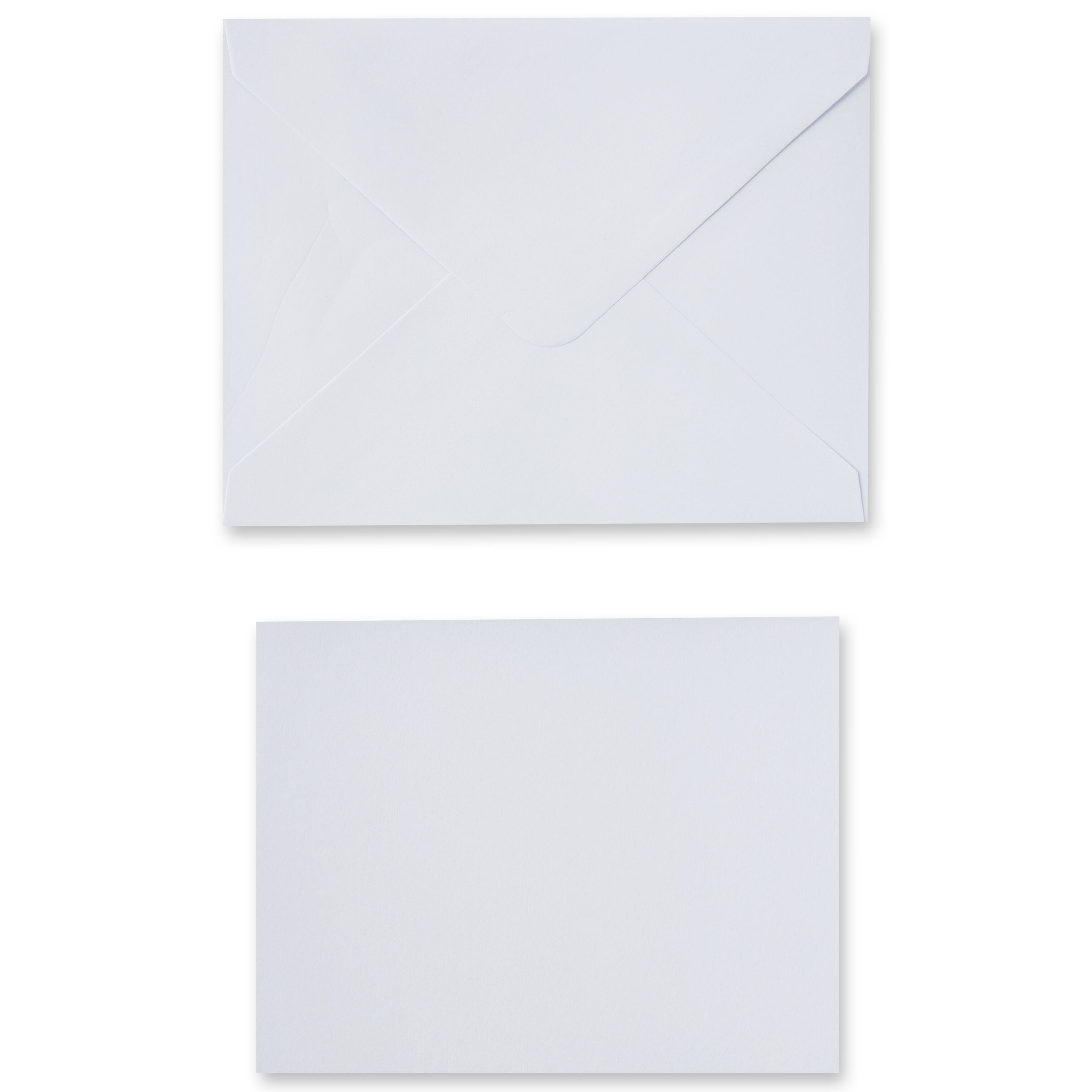 12 Packs: 50 ct. (600 total) 4.25" x 5.5" White Flat Cards & Envelopes by Recollections™