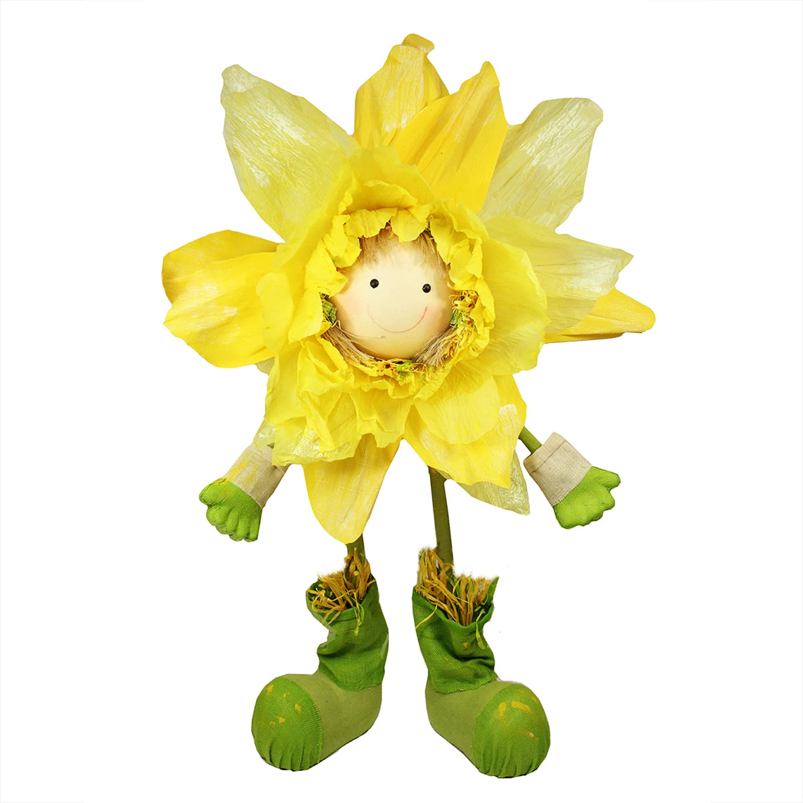 47" Yellow Spring Sunflower Girl Decorative Figure