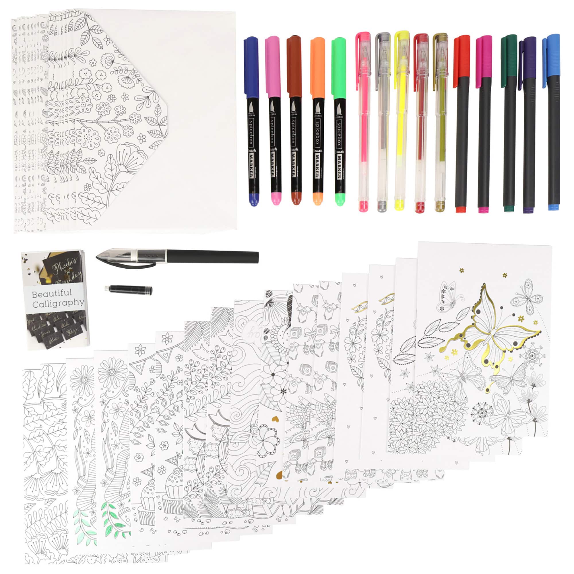 SpiceBox Sketch Plus Mindful Color & Gift All Occasion Cards Kit