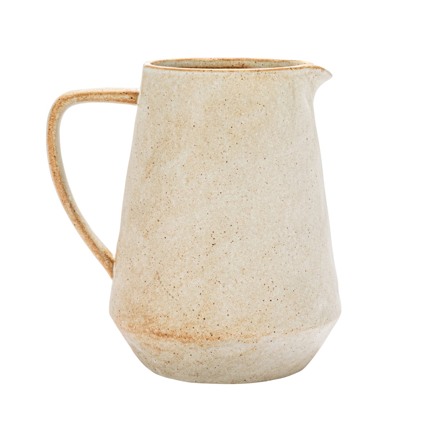 2.5qt. Cream Reactive Glaze Stoneware Pitcher