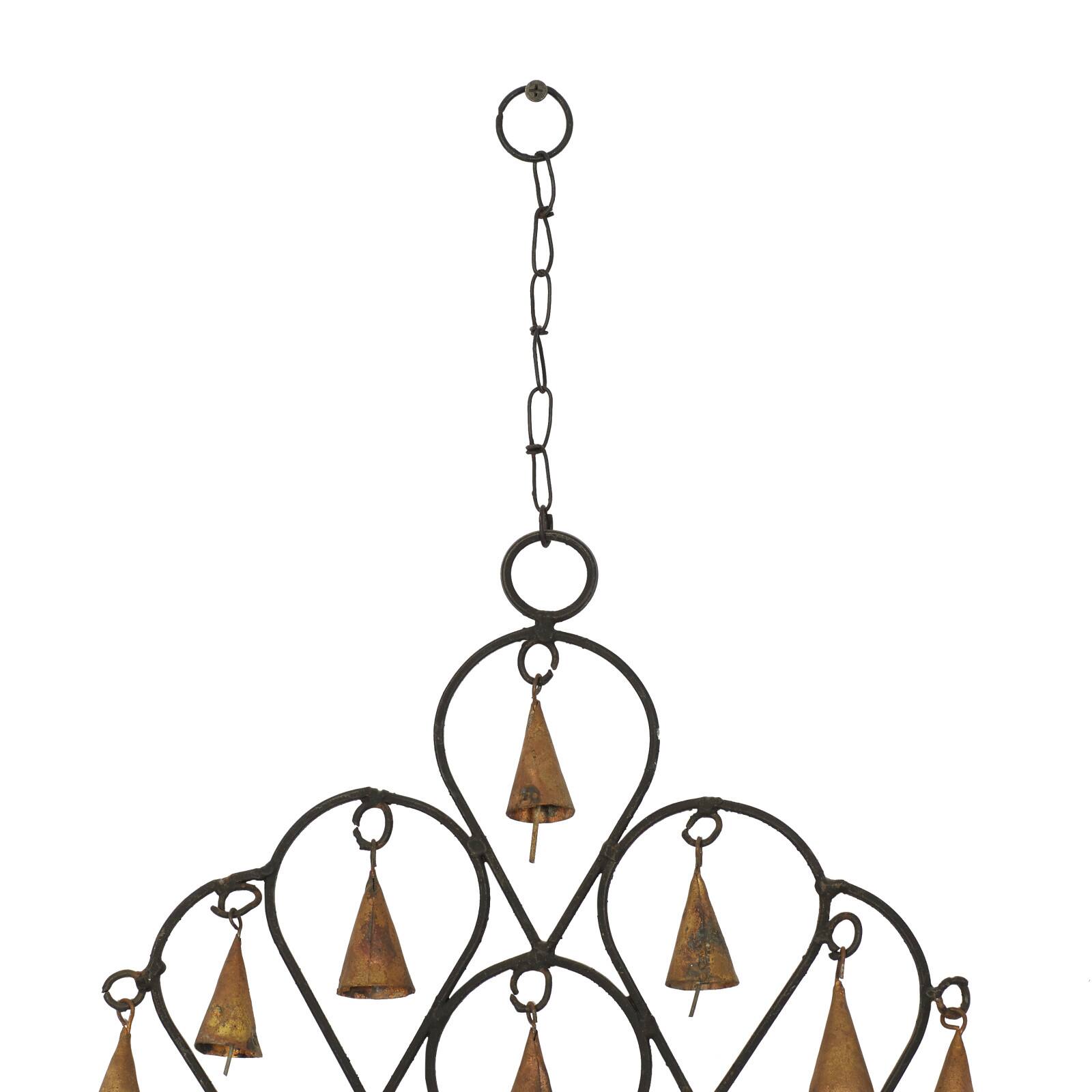 18&#x22; Brass Metal Eclectic Hoops Wind Chime