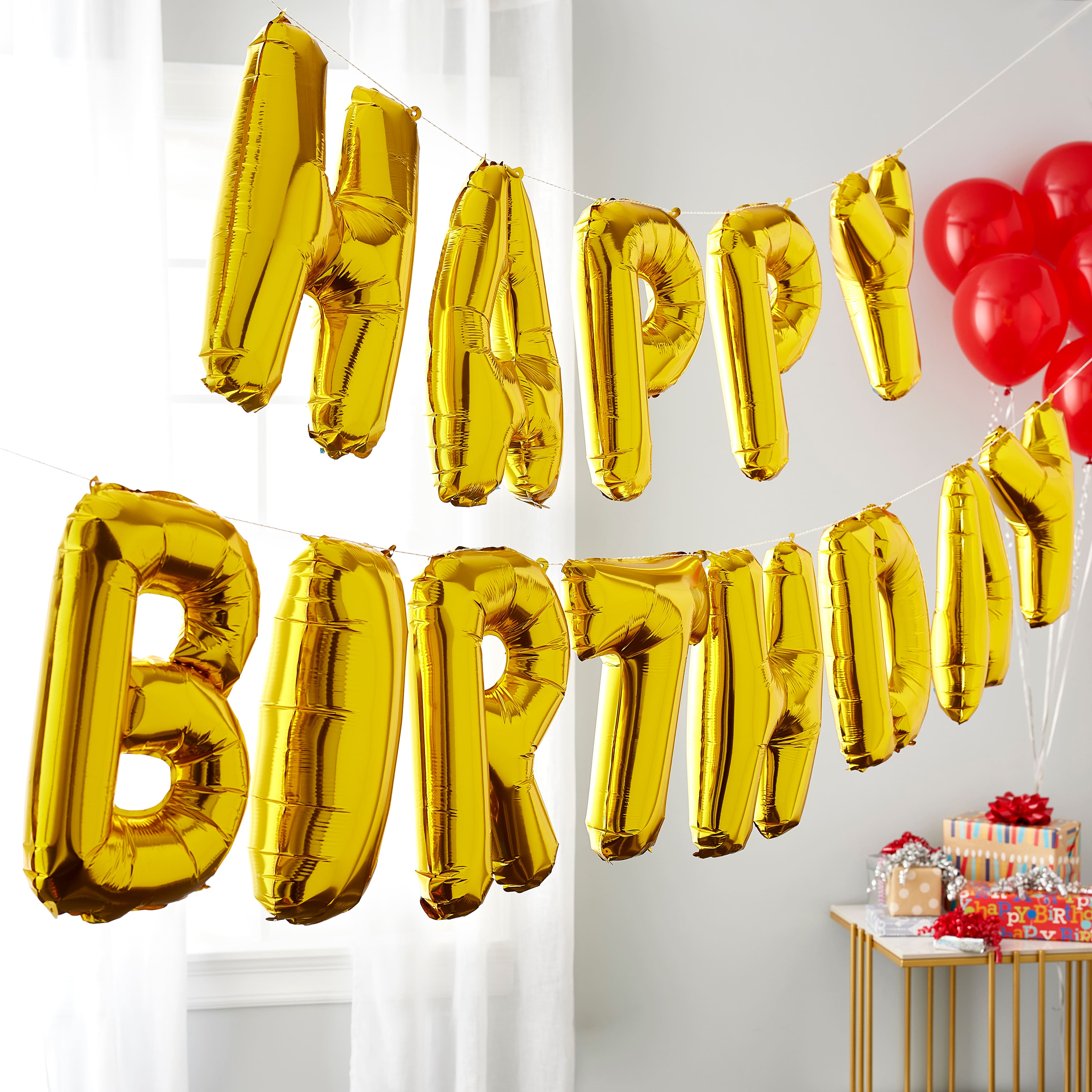 Happy Birthday Gold Foil Balloon Banner Kit By Celebrate It&#x2122;
