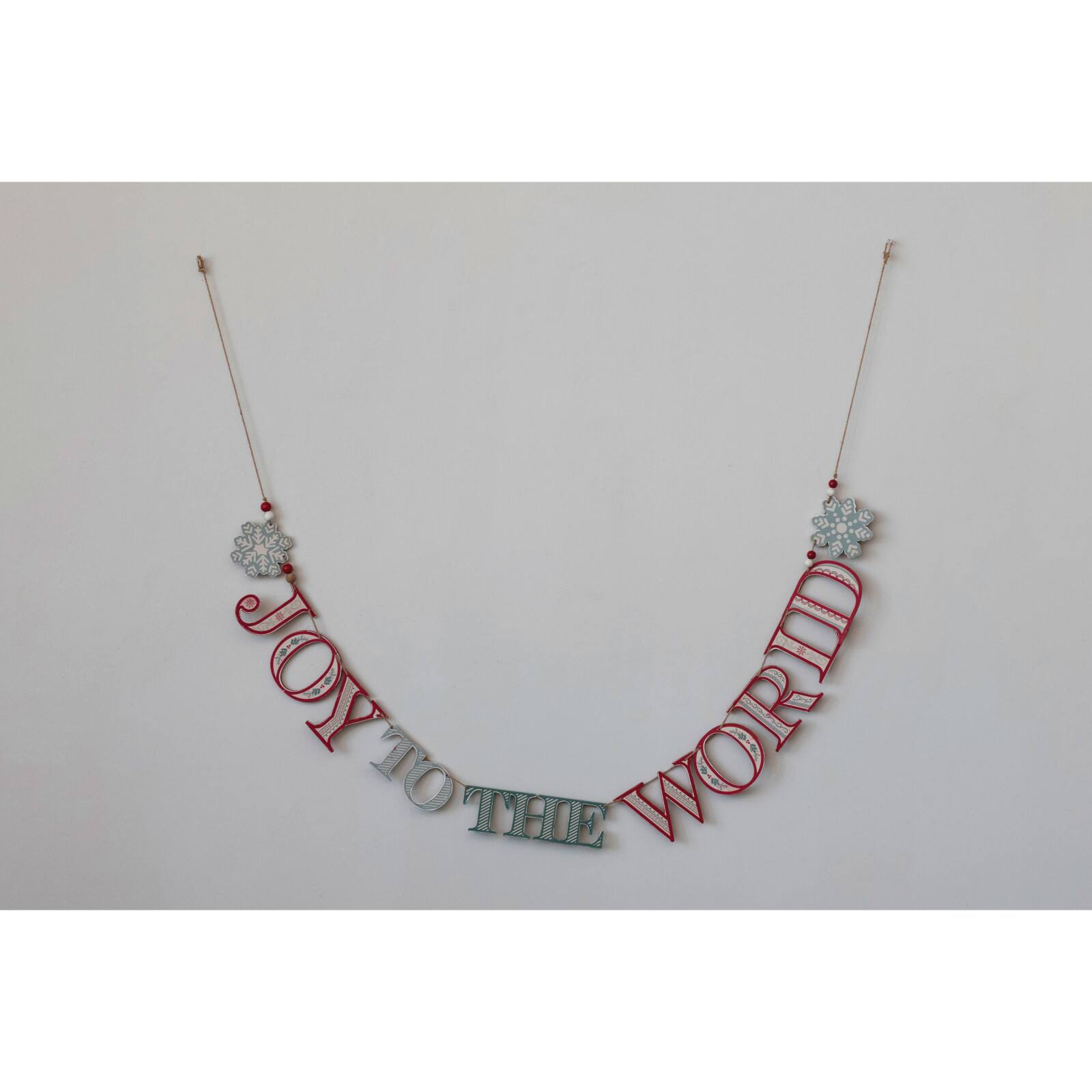 Hello Honey® 54" Joy To The World Snowflakes Wood Garland