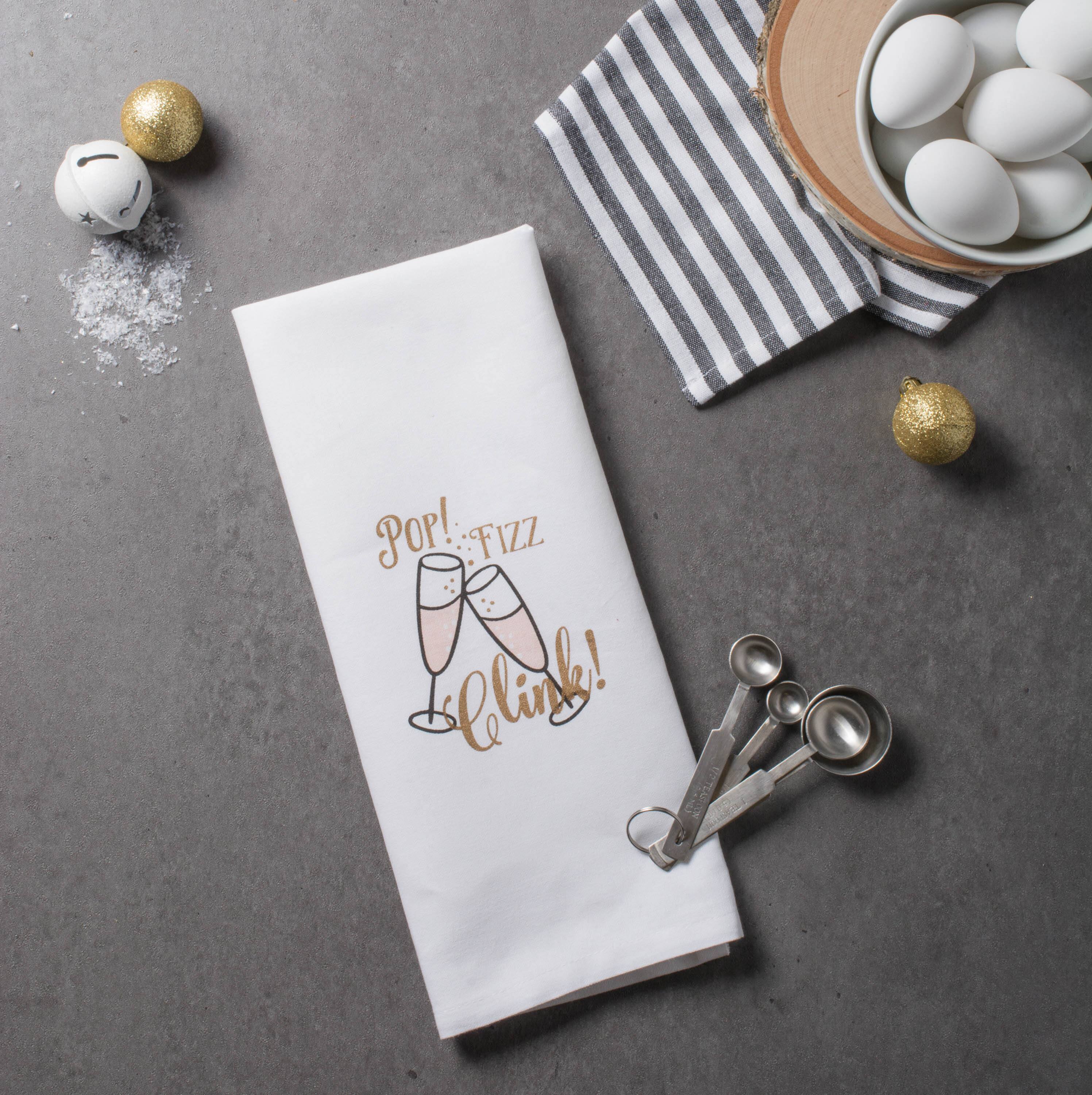 DII&#xAE; Assorted Pop Fizz Clink! Printed Dishtowel (Set of 2)