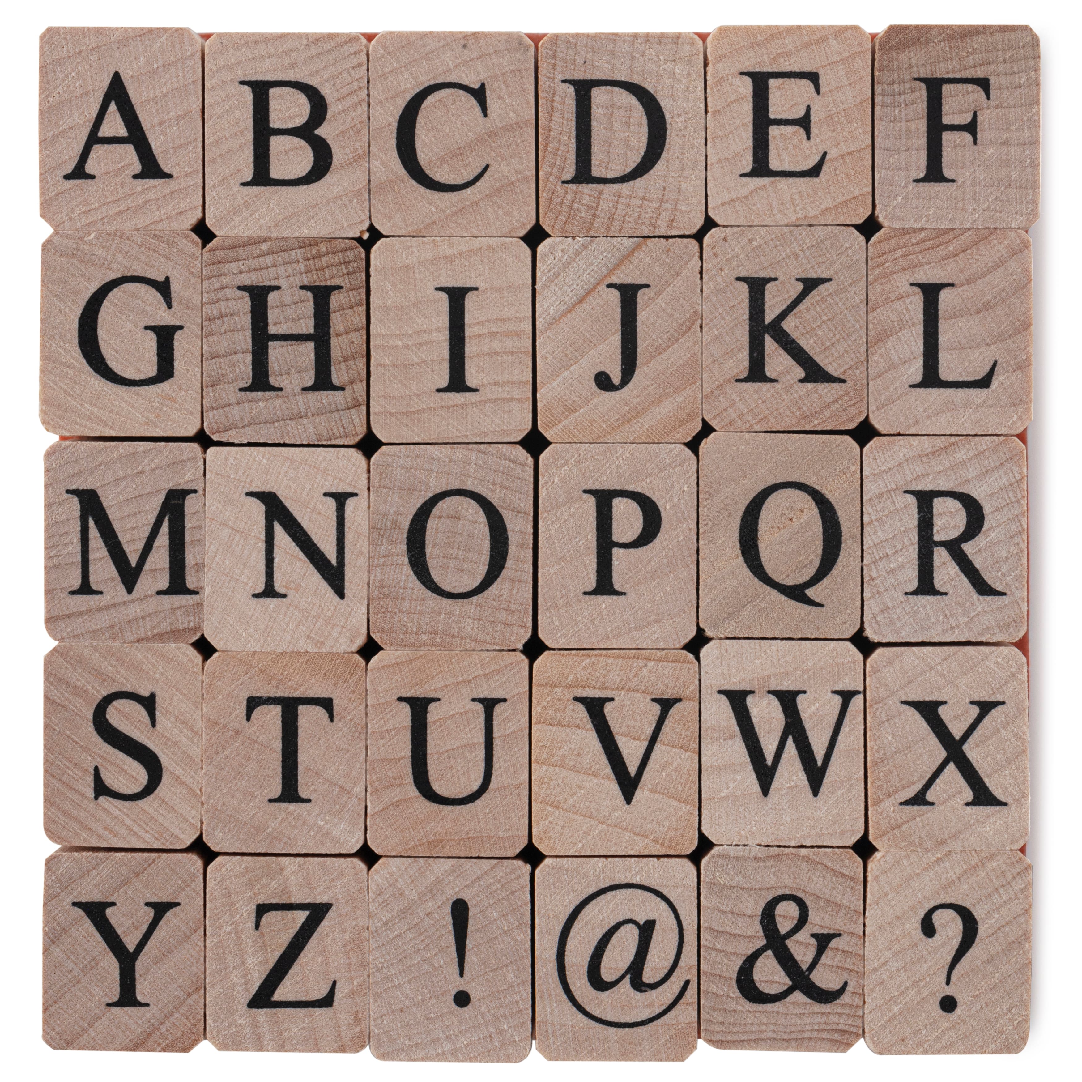 6 Pack: Medium Uppercase Alphabet Wood Stamps by Recollections™