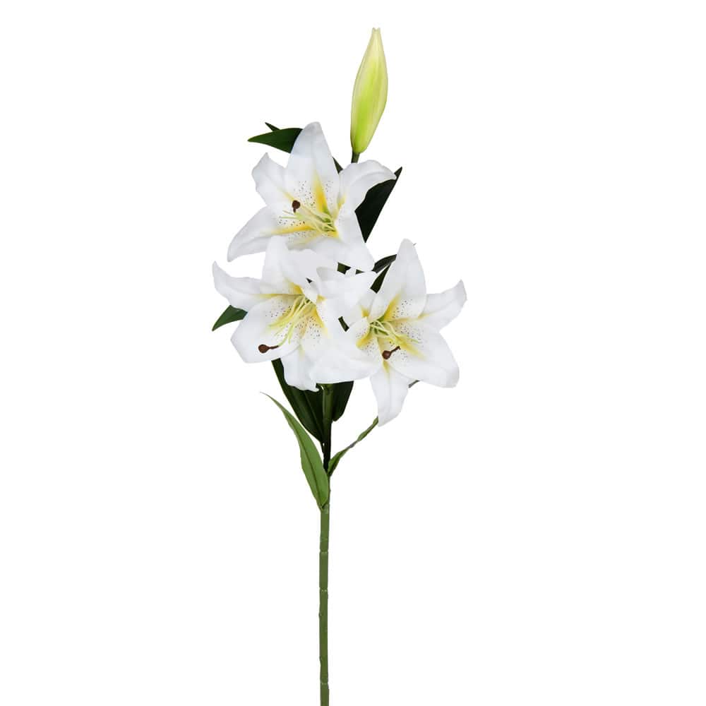 White & Yellow Real Touch Lily Spray, 2ct.