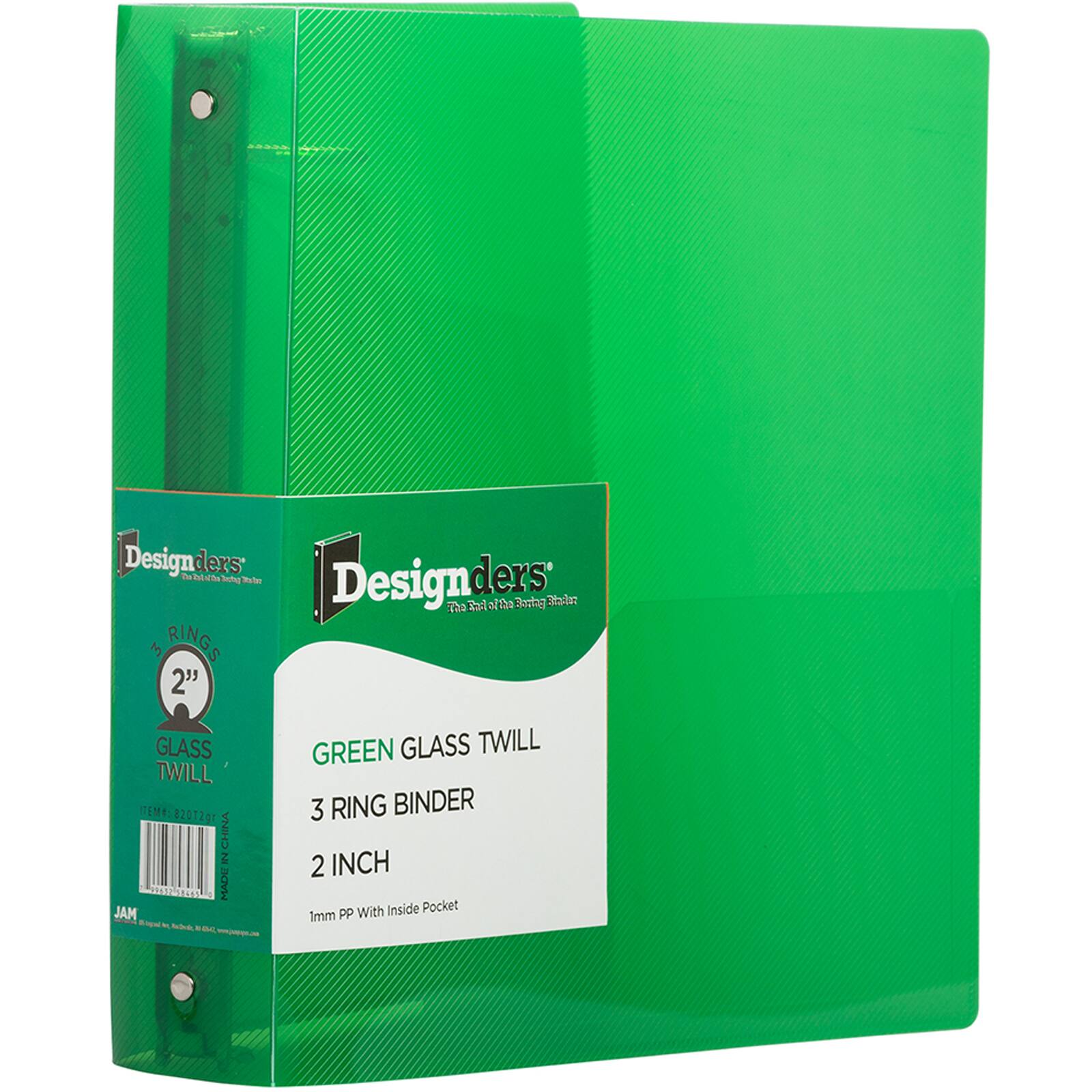 JAM Paper Designders&#xAE; Plastic 2&#x22; 3 Metal Ring Binder with Inside Pocket