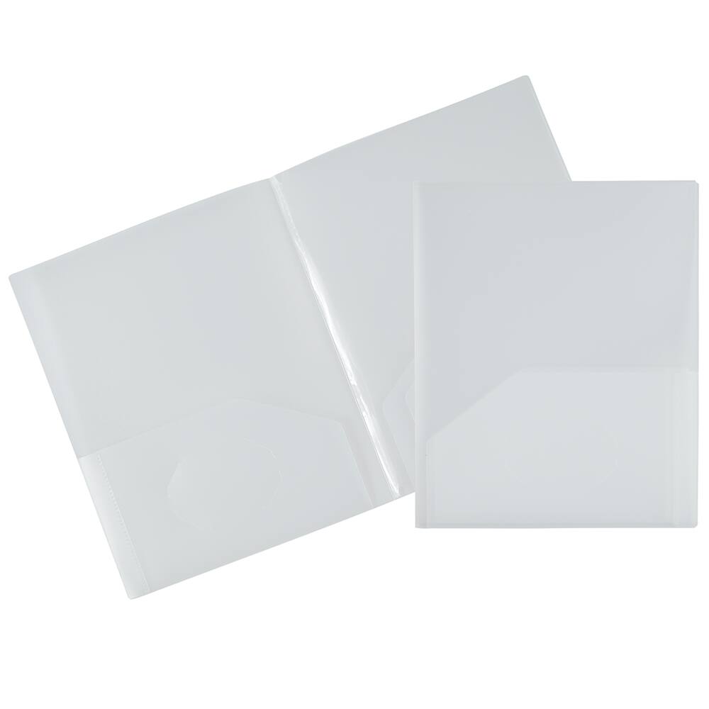 JAM Paper Heavy Duty Plastic 4-Pocket Folder, 2ct.